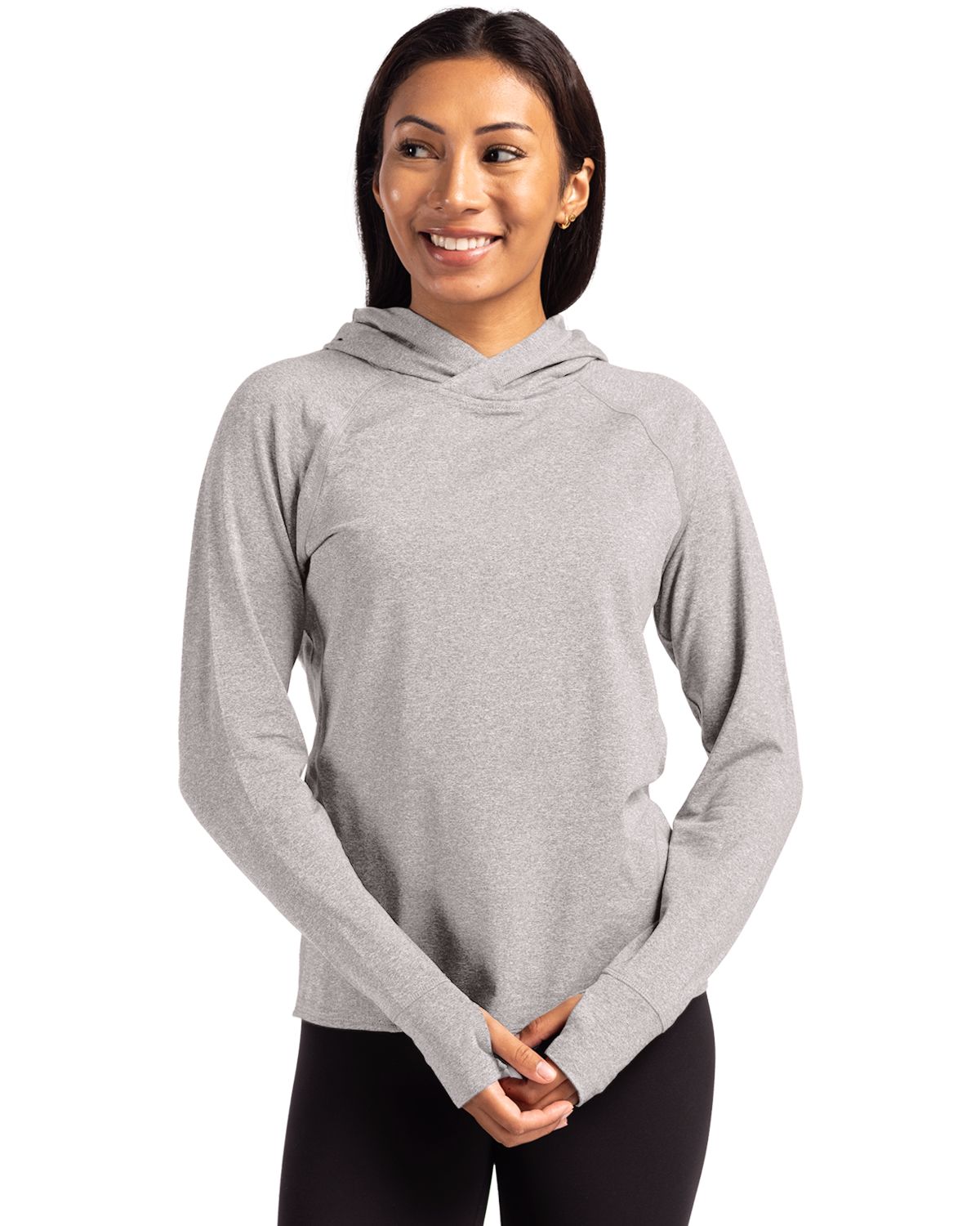 Cutter & Buck Adapt Recycled Soft Knit Stretch Womens Hooded Pullover - LCK00203