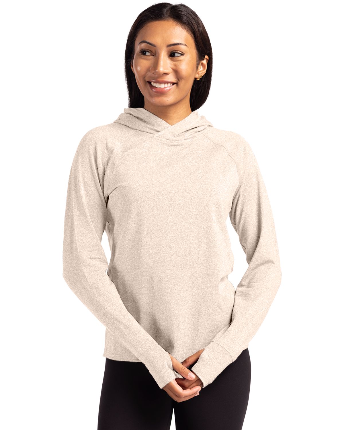 Cutter & Buck Adapt Recycled Soft Knit Stretch Womens Hooded Pullover - LCK00203