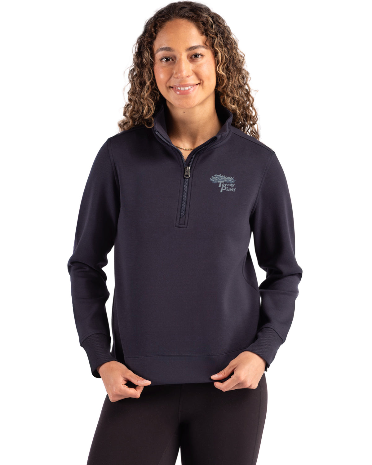 Torrey Pines Cutter & Buck Roam Recycled Buttery-Soft Knit Womens Quarter Zip Pullover - LCK00209-35492
