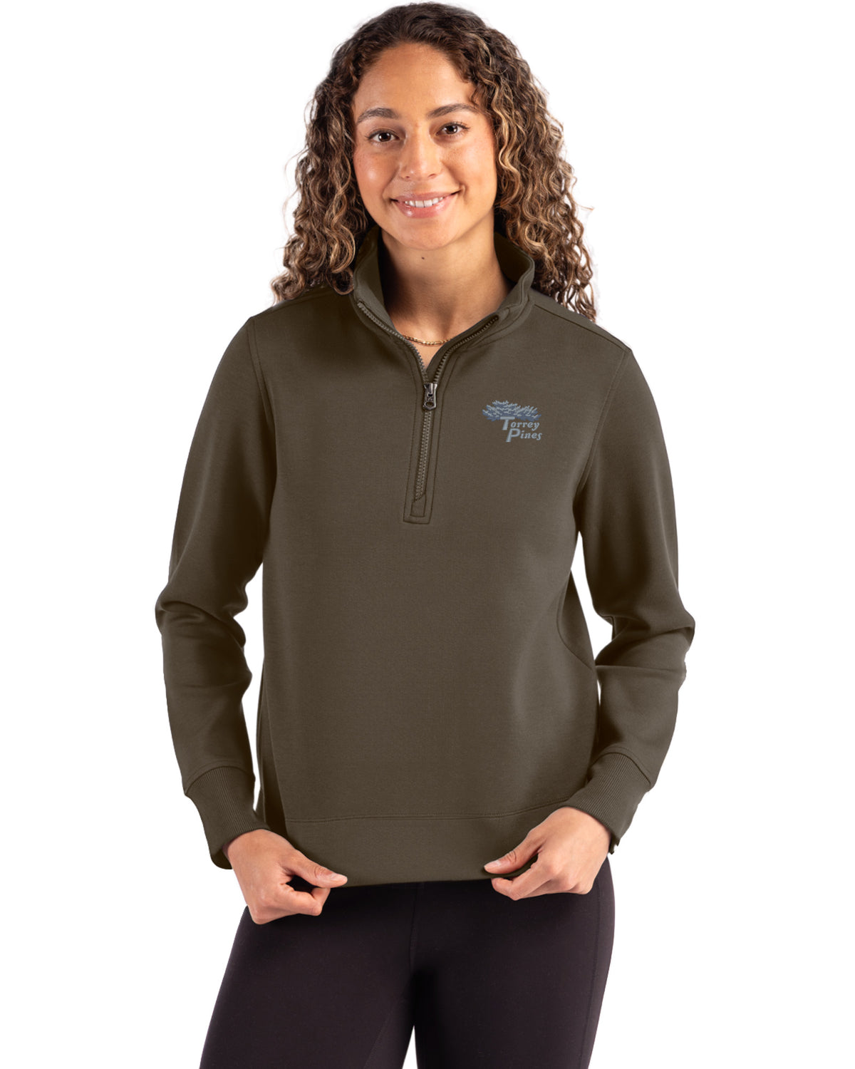 Torrey Pines Cutter & Buck Roam Recycled Buttery-Soft Knit Womens Quarter Zip Pullover - LCK00209-35492
