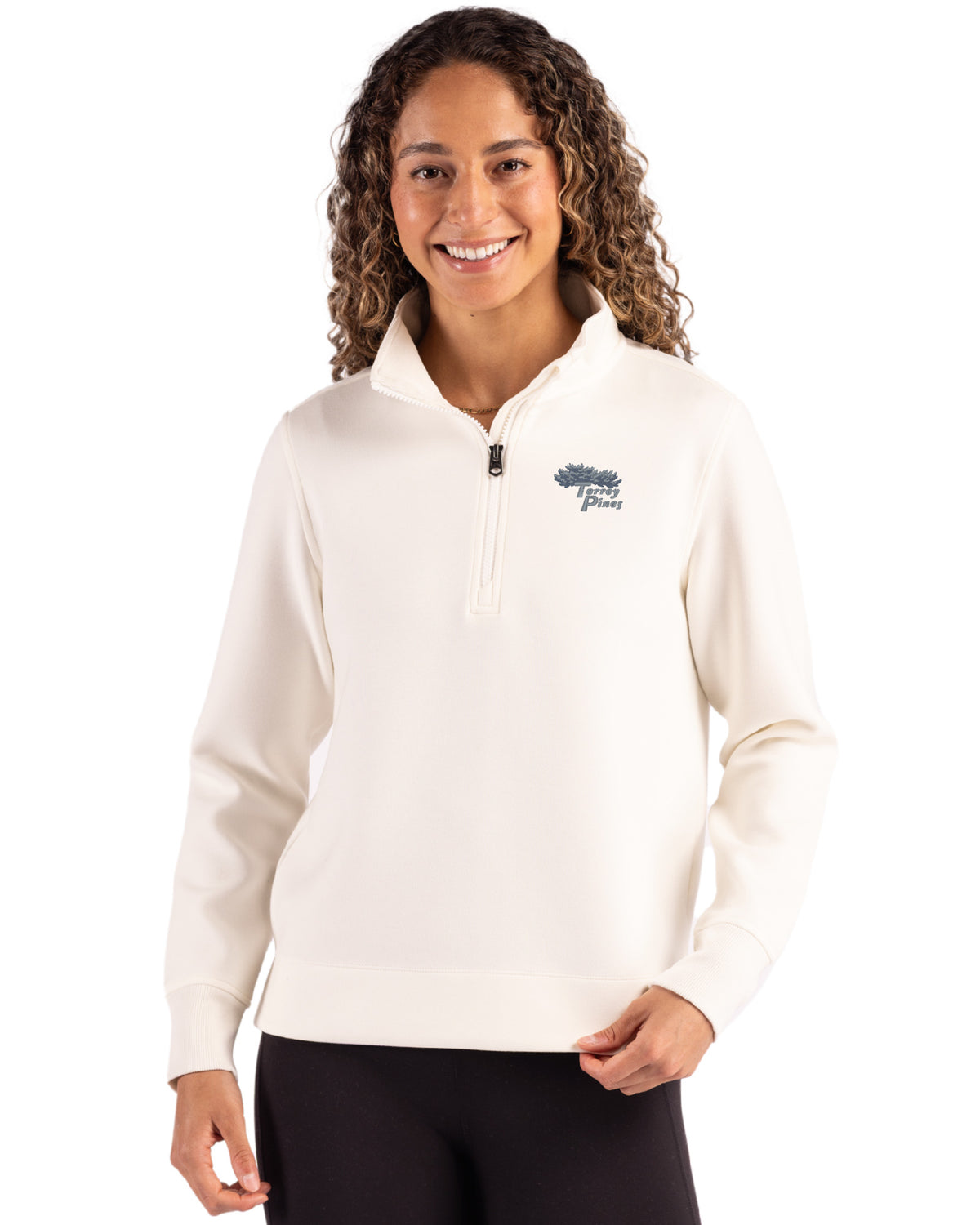 Torrey Pines Cutter & Buck Roam Recycled Buttery-Soft Knit Womens Quarter Zip Pullover - LCK00209-35492