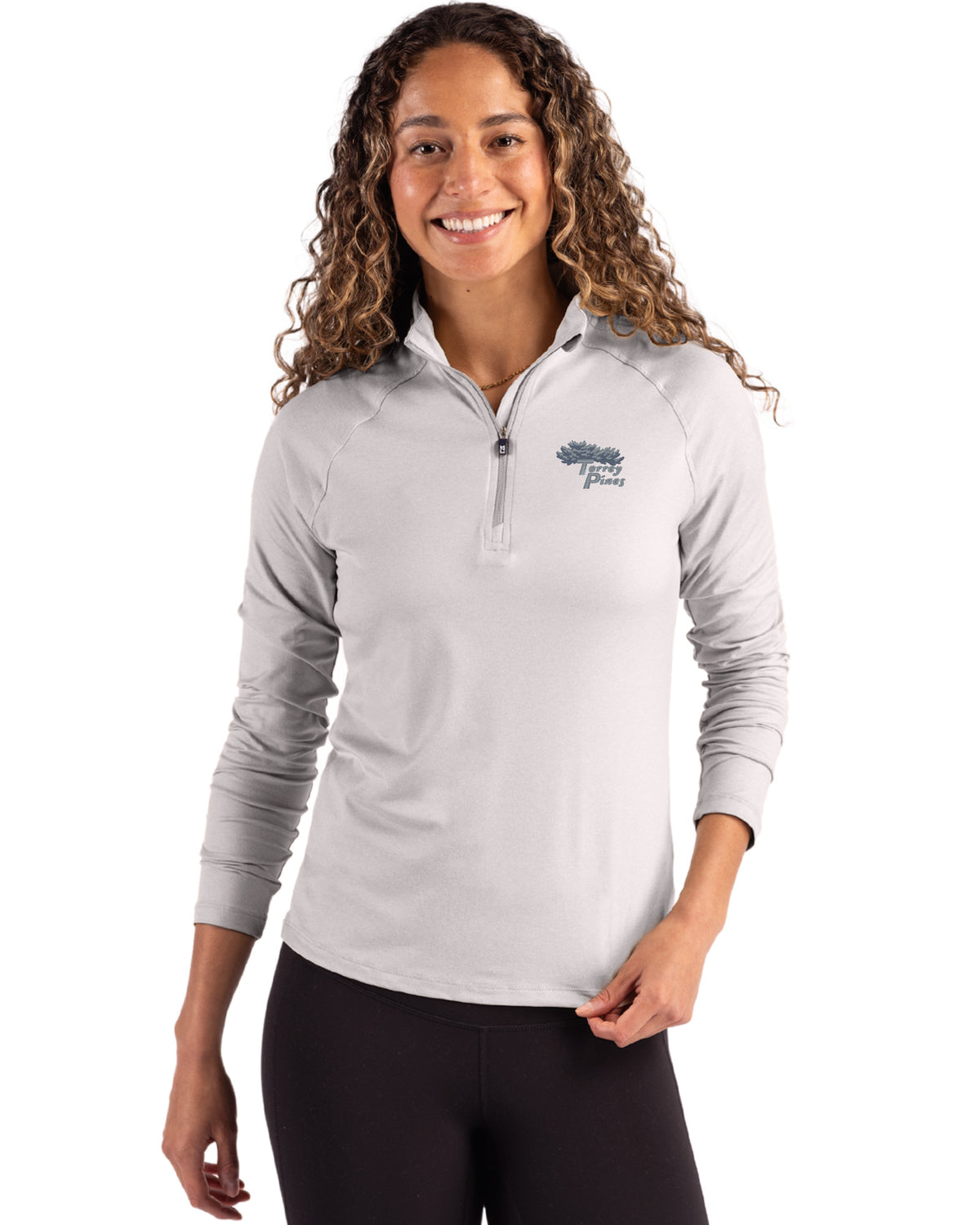 Torrey Pines Cutter & Buck Coastline Recycled Double Peached Womens Quarter Zip Pullover - LCK00210-35492