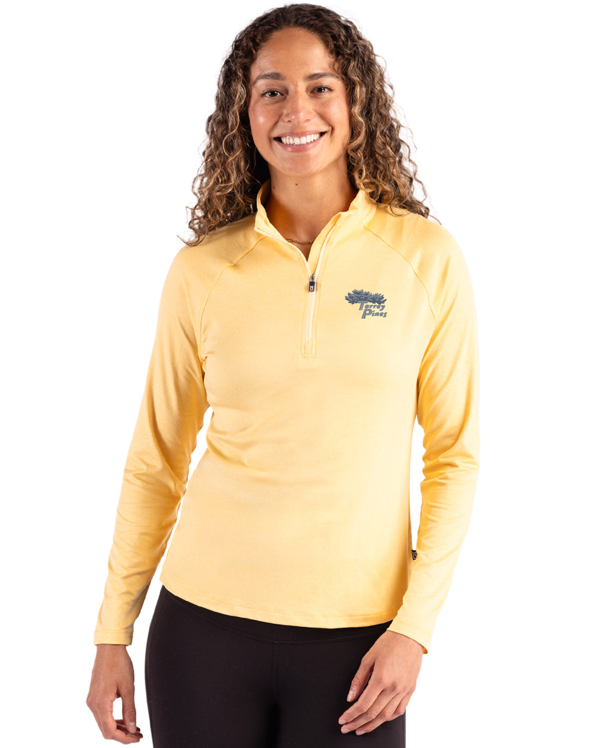 Torrey Pines Cutter & Buck Coastline Recycled Double Peached Womens Quarter Zip Pullover - LCK00210-35492