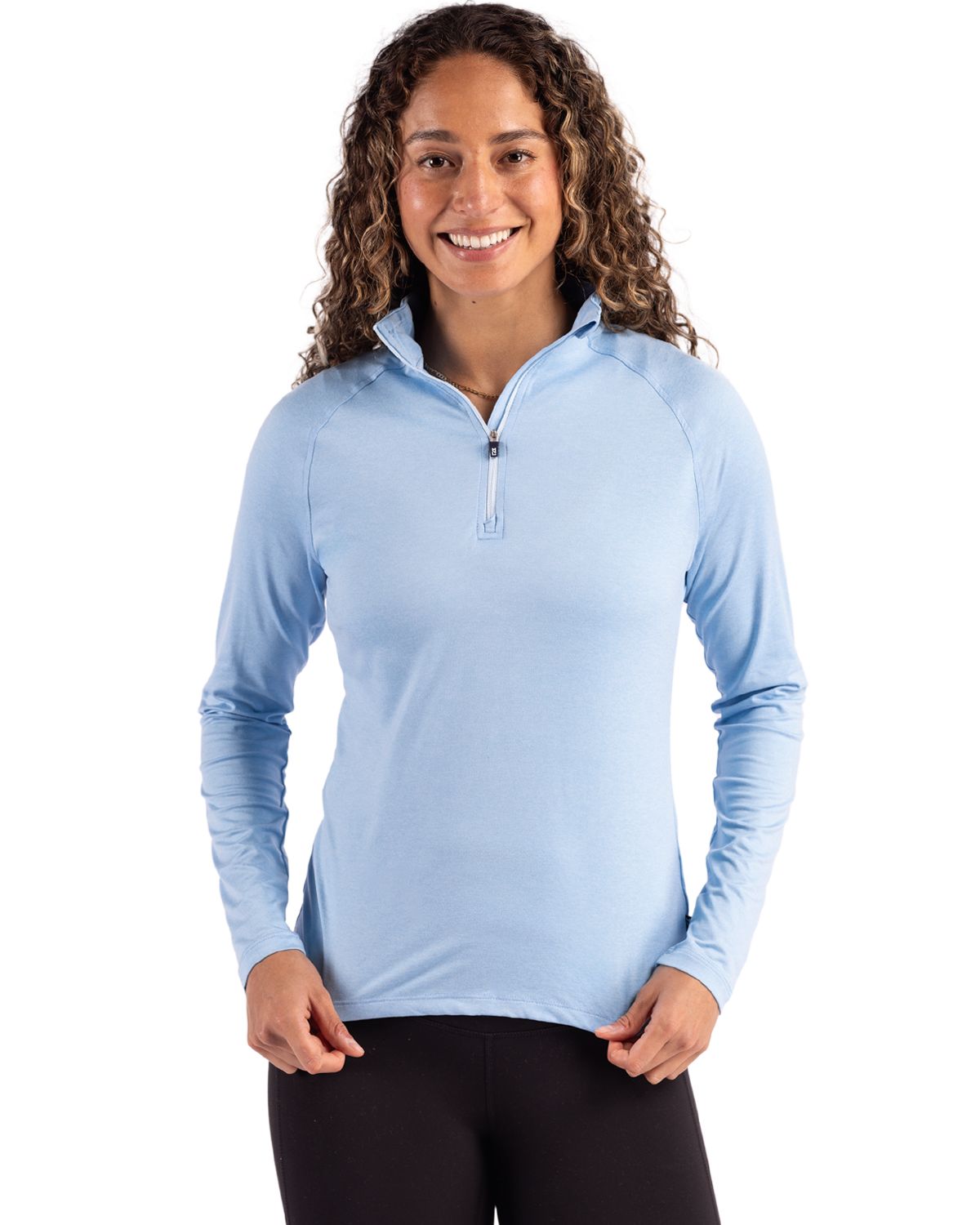 Cutter & Buck Coastline Recycled Double Peached Womens Quarter Zip Pullover - LCK00210