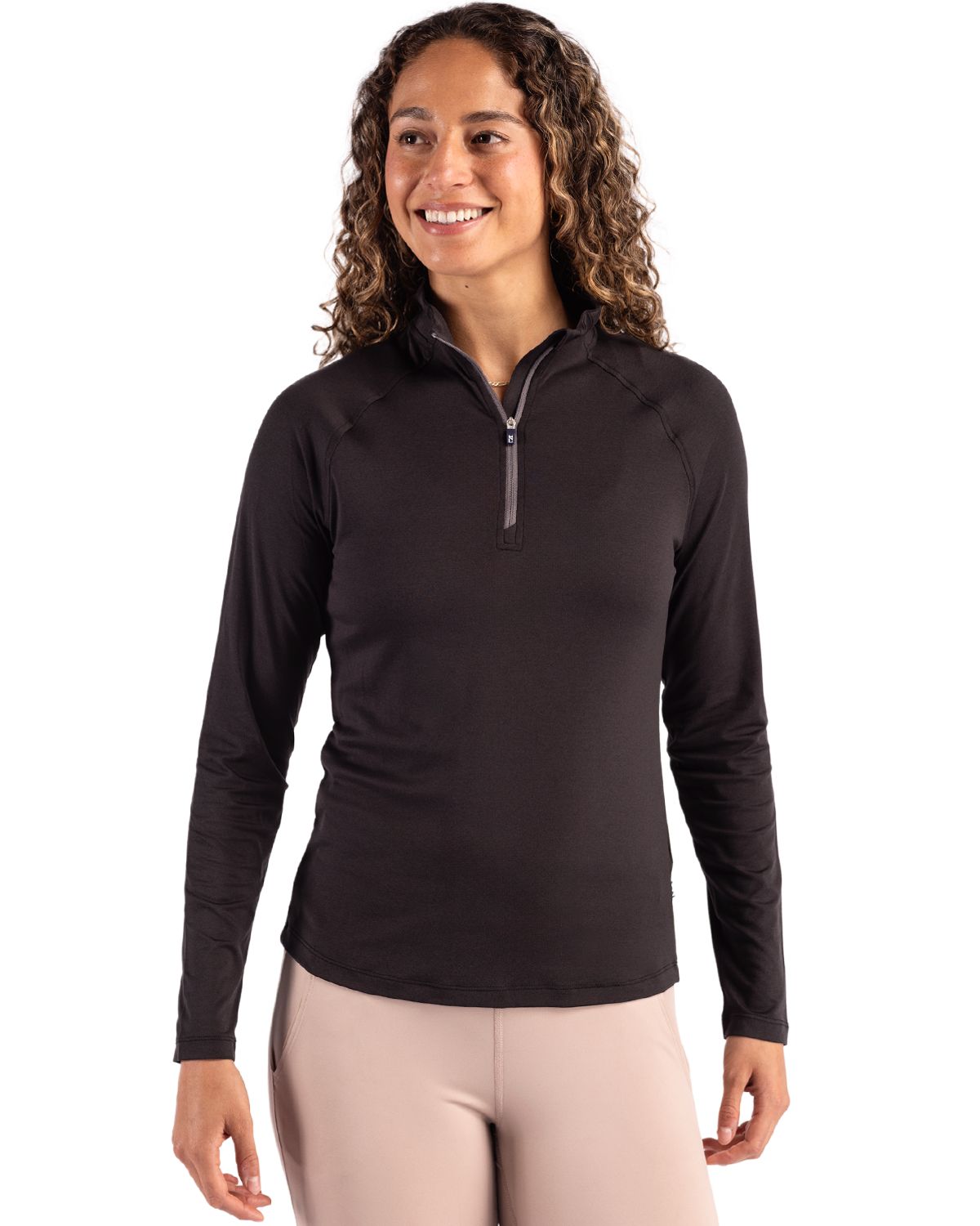 Cutter & Buck Coastline Recycled Double Peached Womens Quarter Zip Pullover - LCK00210