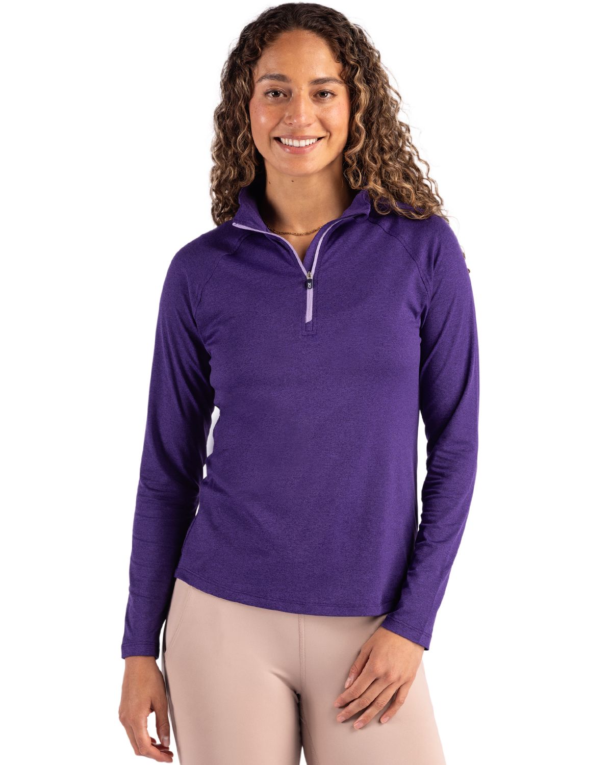 Cutter & Buck Coastline Recycled Double Peached Womens Quarter Zip Pullover - LCK00210
