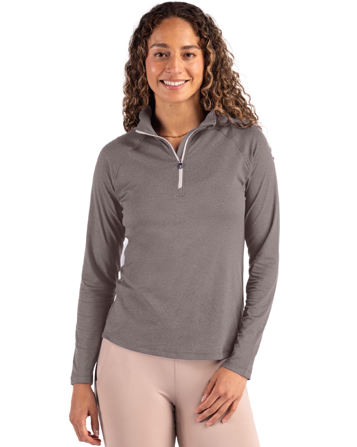Cutter & Buck Coastline Recycled Double Peached Womens Quarter Zip Pullover - LCK00210