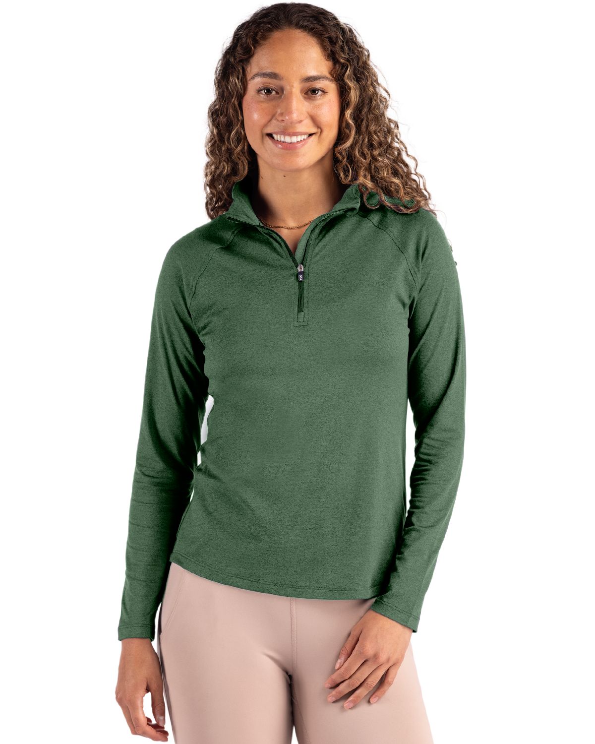 Cutter & Buck Coastline Recycled Double Peached Womens Quarter Zip Pullover - LCK00210