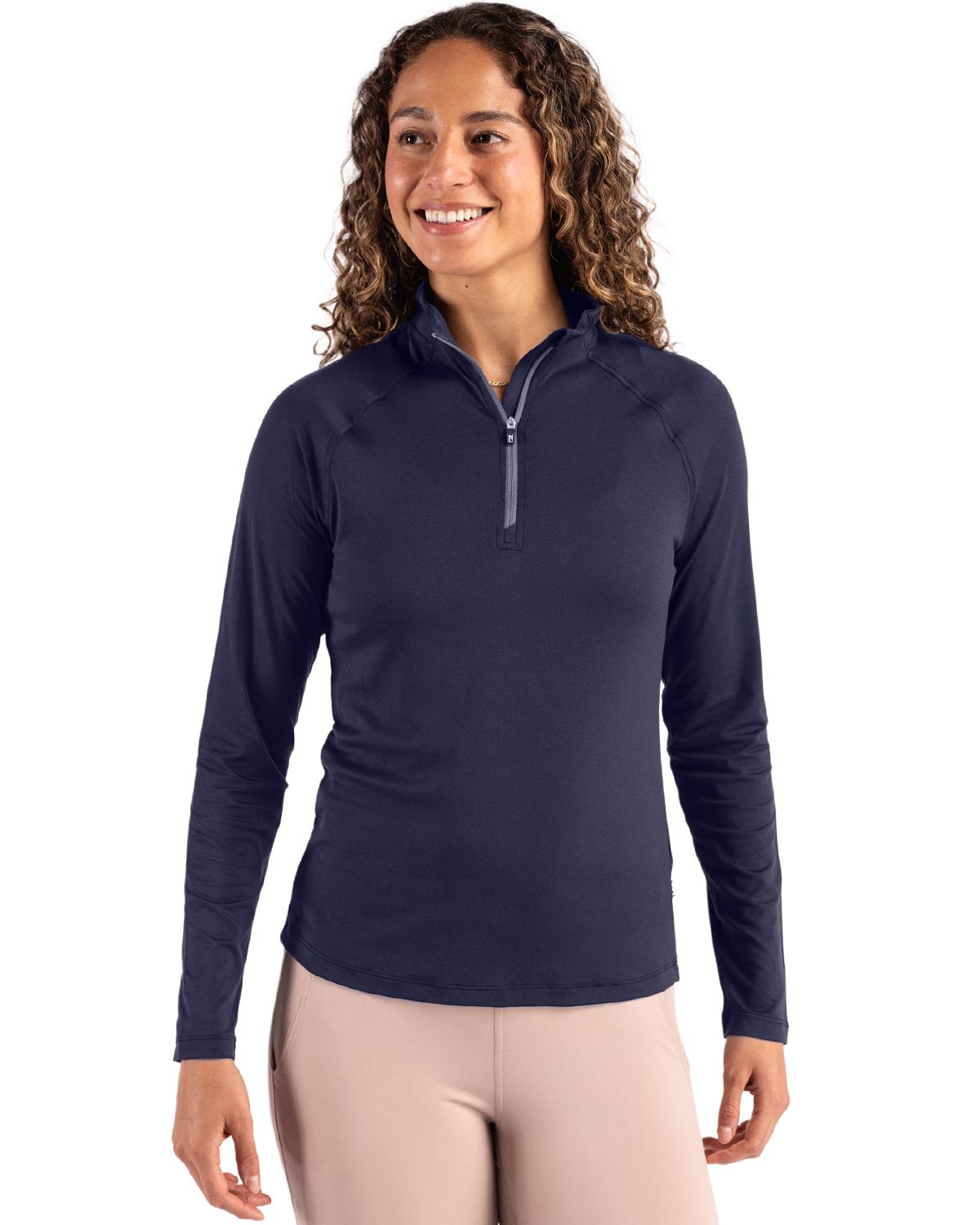 Cutter & Buck Coastline Recycled Double Peached Womens Quarter Zip Pullover - LCK00210