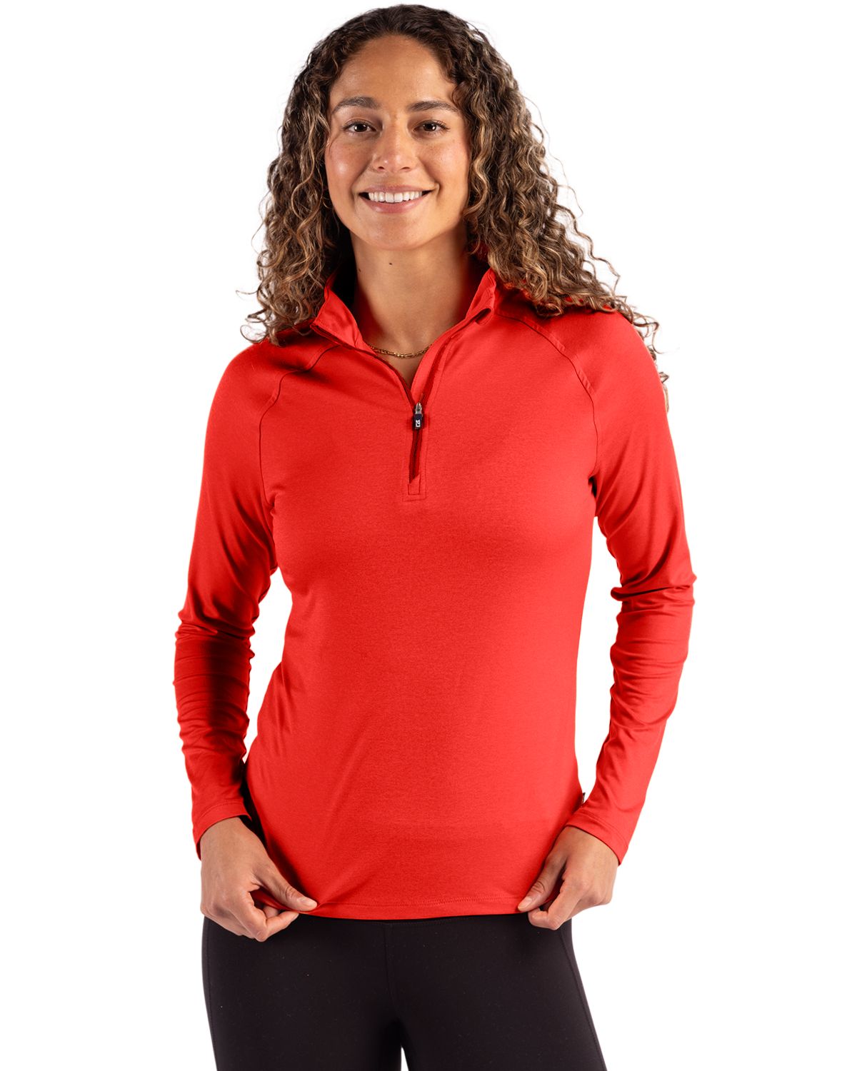 Cutter & Buck Coastline Recycled Double Peached Womens Quarter Zip Pullover - LCK00210