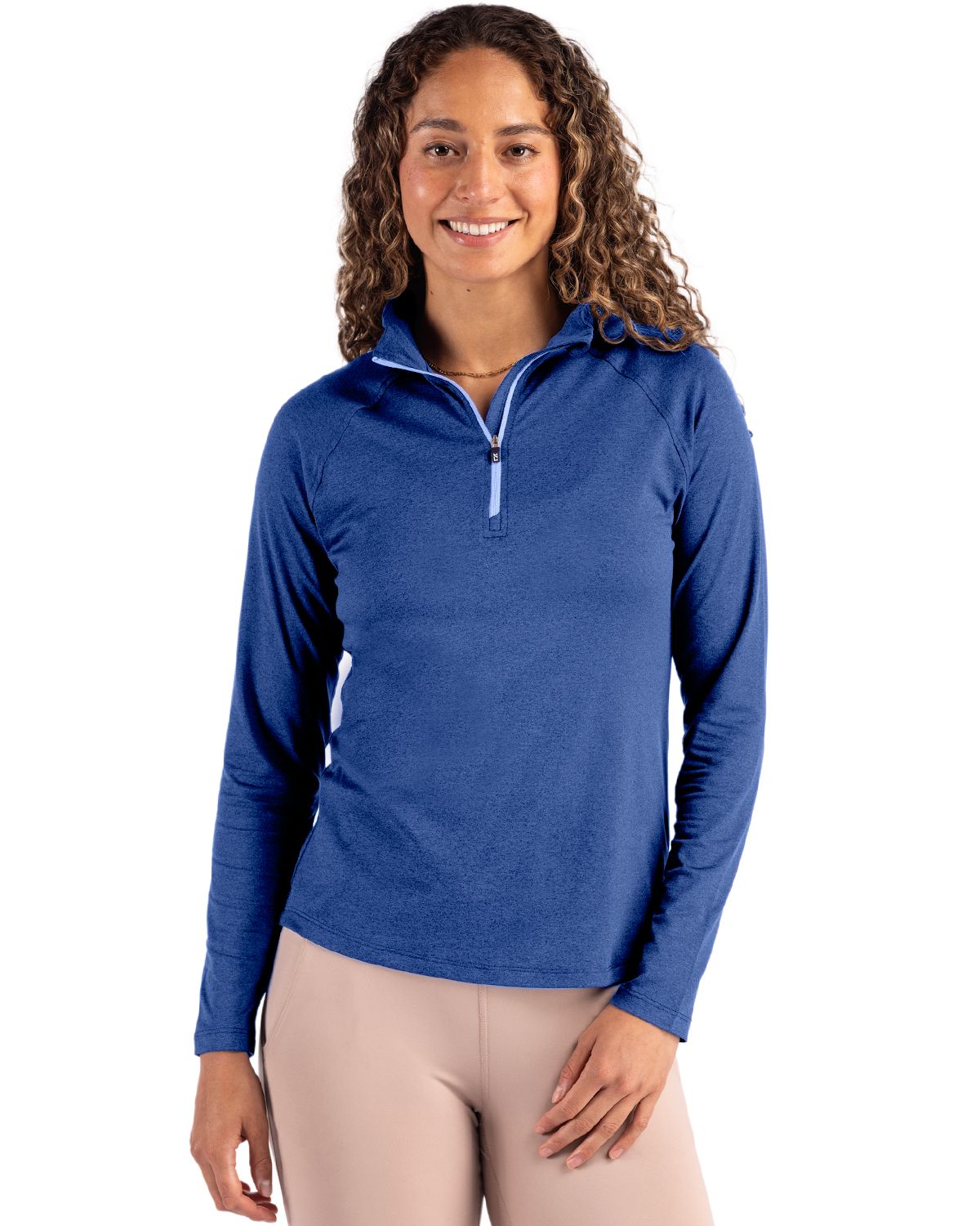 Cutter & Buck Coastline Recycled Double Peached Womens Quarter Zip Pullover - LCK00210