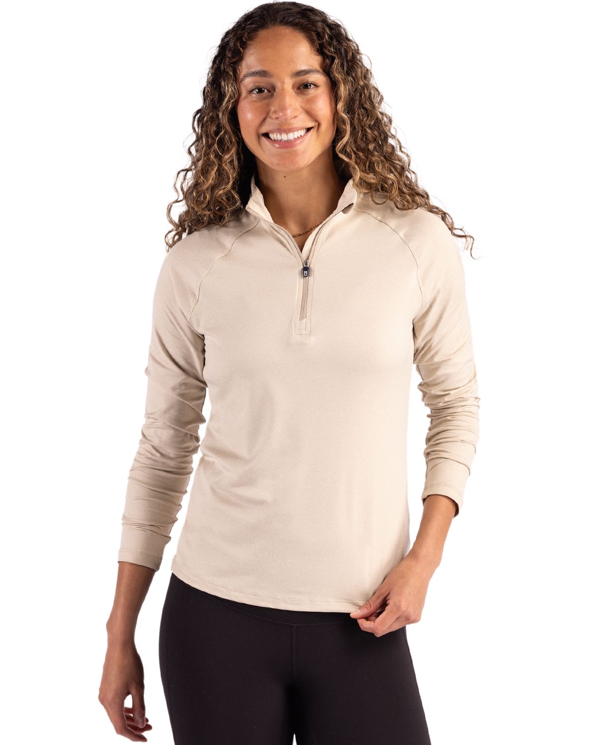 Cutter & Buck Coastline Recycled Double Peached Womens Quarter Zip Pullover - LCK00210