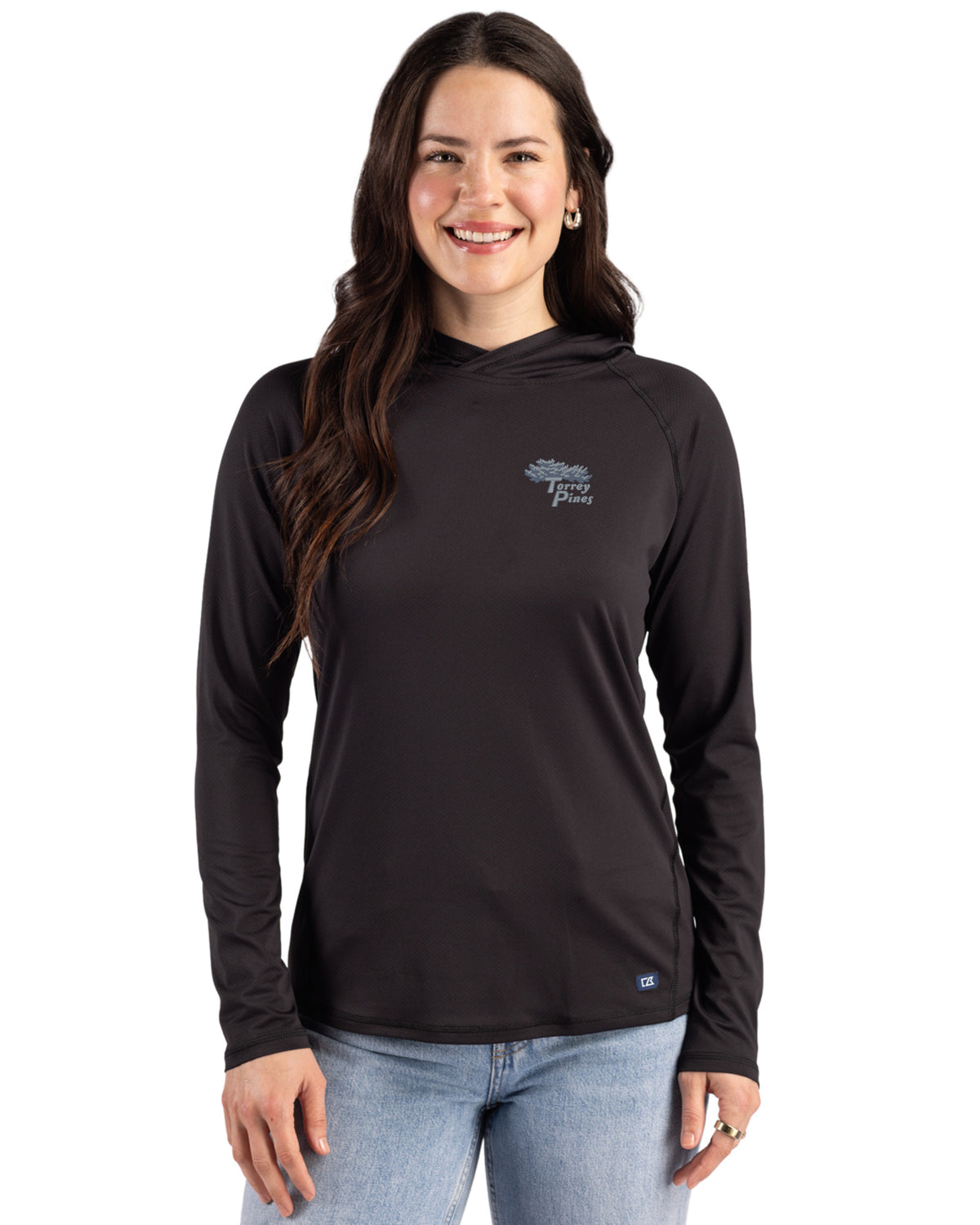 Torrey Pines Cutter & Buck Prospect Recycled  Featherlight Stretch Womens Hooded Pullover - LCK00224-35492