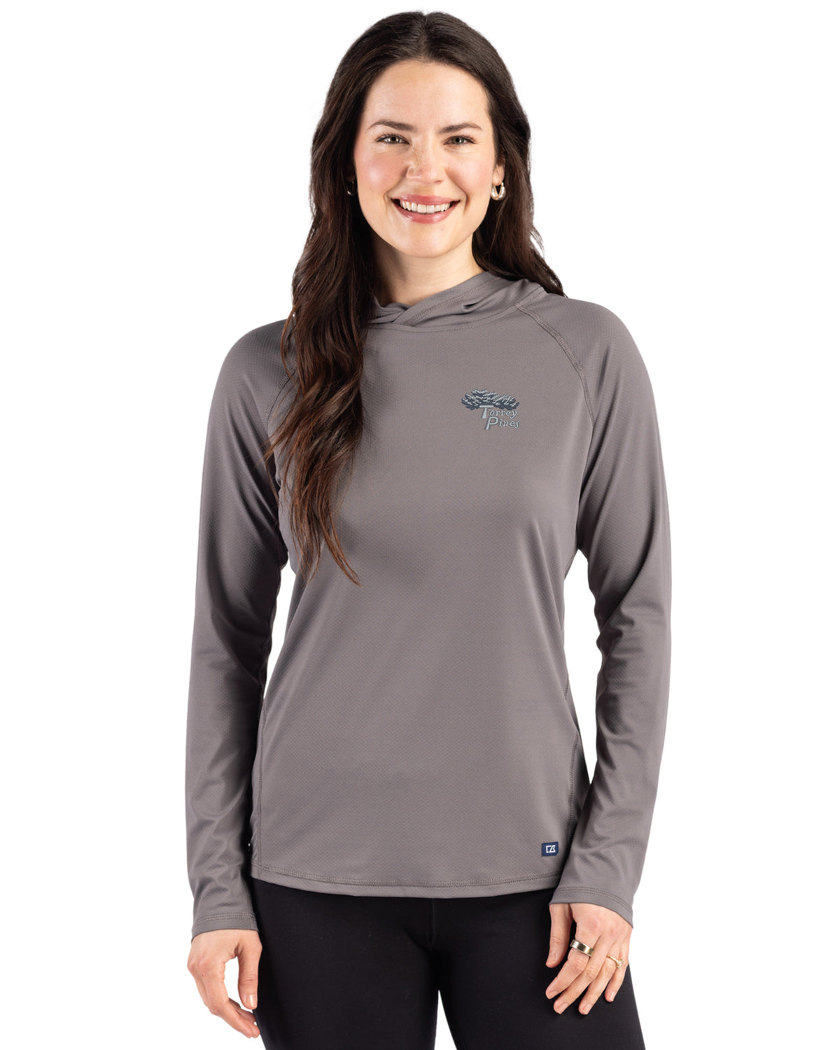 Torrey Pines Cutter & Buck Prospect Recycled  Featherlight Stretch Womens Hooded Pullover - LCK00224-35492