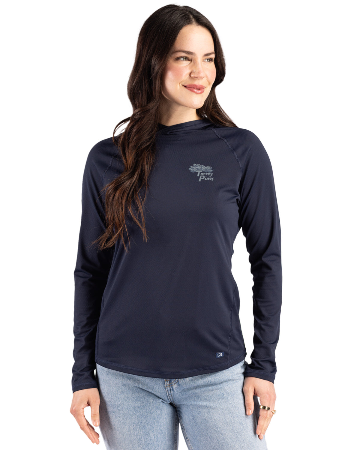 Torrey Pines Cutter & Buck Prospect Recycled  Featherlight Stretch Womens Hooded Pullover - LCK00224-35492