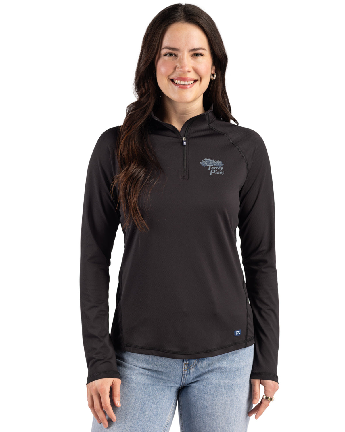 Torrey Pines Cutter & Buck Prospect Recycled Featherlight Stretch Womens Quarter Zip - LCK00225-35492