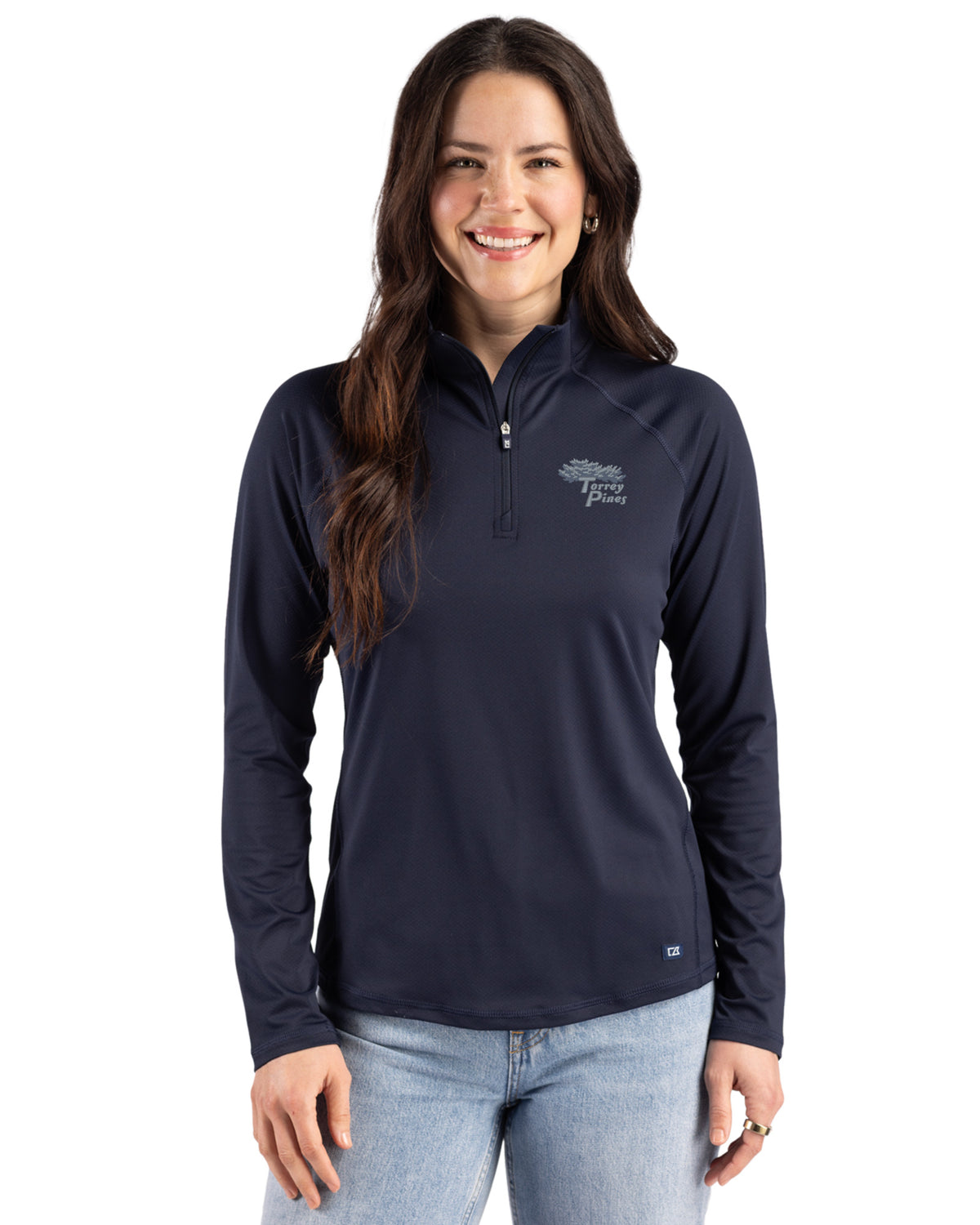 Torrey Pines Cutter & Buck Prospect Recycled Featherlight Stretch Womens Quarter Zip - LCK00225-35492