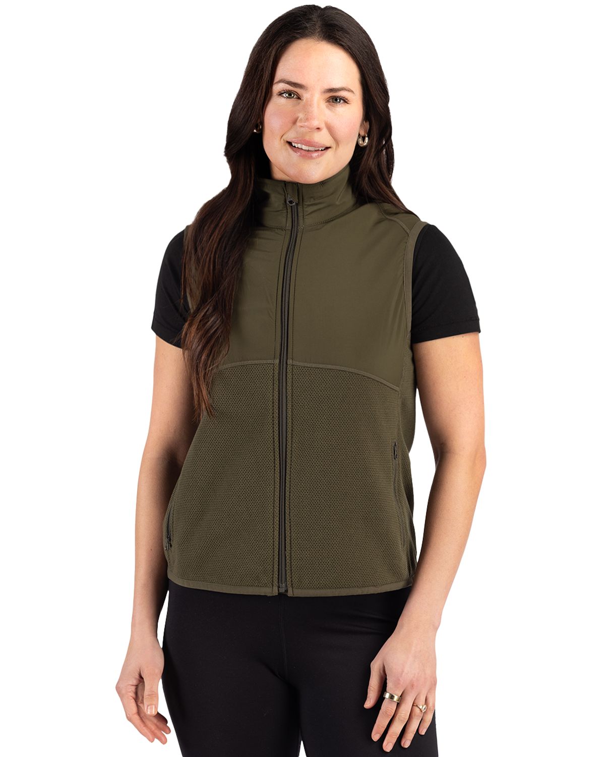Cutter & Buck Hunts Point Recycled Fleece Womens Hybrid Full Zip Vest - LCK00228