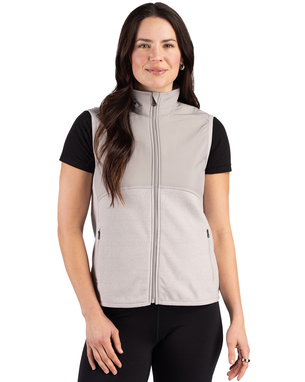 Cutter & Buck Hunts Point Recycled Fleece Womens Hybrid Full Zip Vest - LCK00228