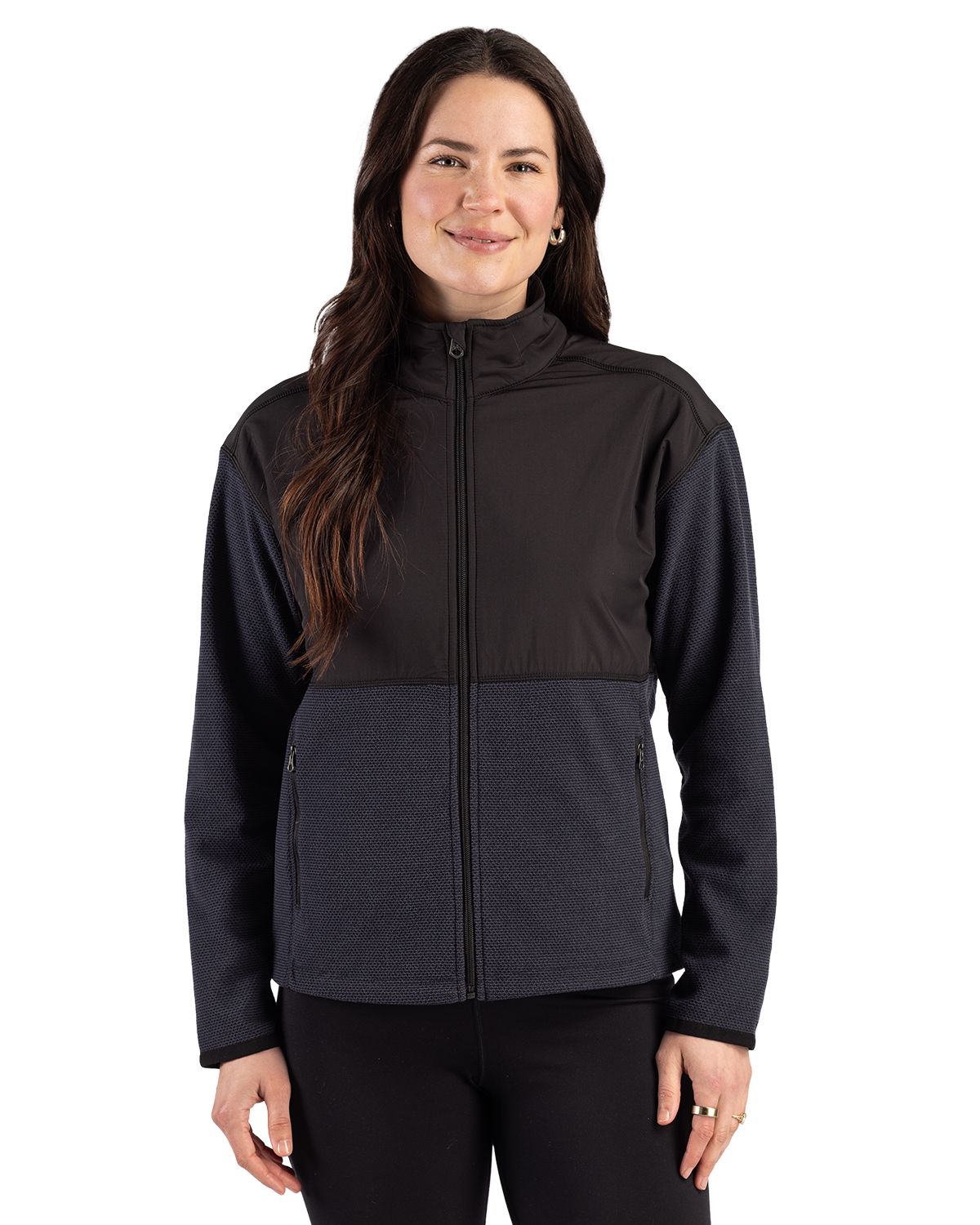 Cutter & Buck Hunts Point Recycled Fleece Womens Hybrid Full Zip Jacket - LCK00230