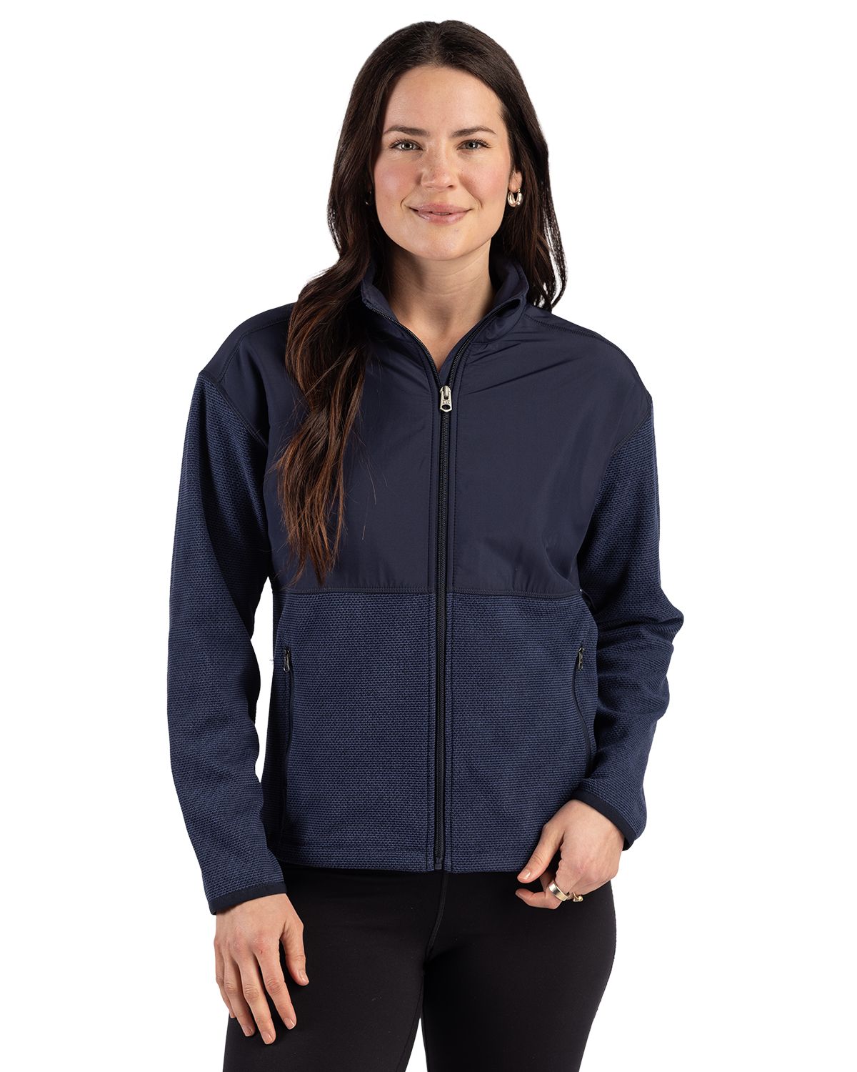 Cutter & Buck Hunts Point Recycled Fleece Womens Hybrid Full Zip Jacket - LCK00230
