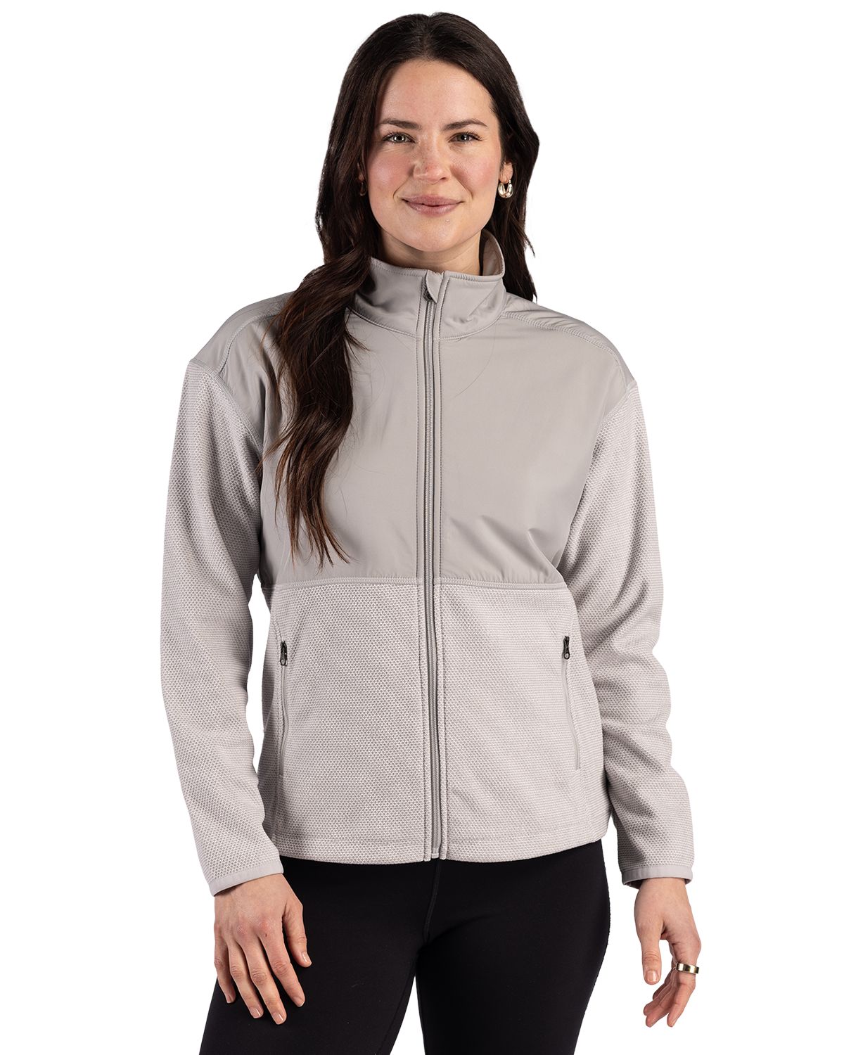 Cutter & Buck Hunts Point Recycled Fleece Womens Hybrid Full Zip Jacket - LCK00230