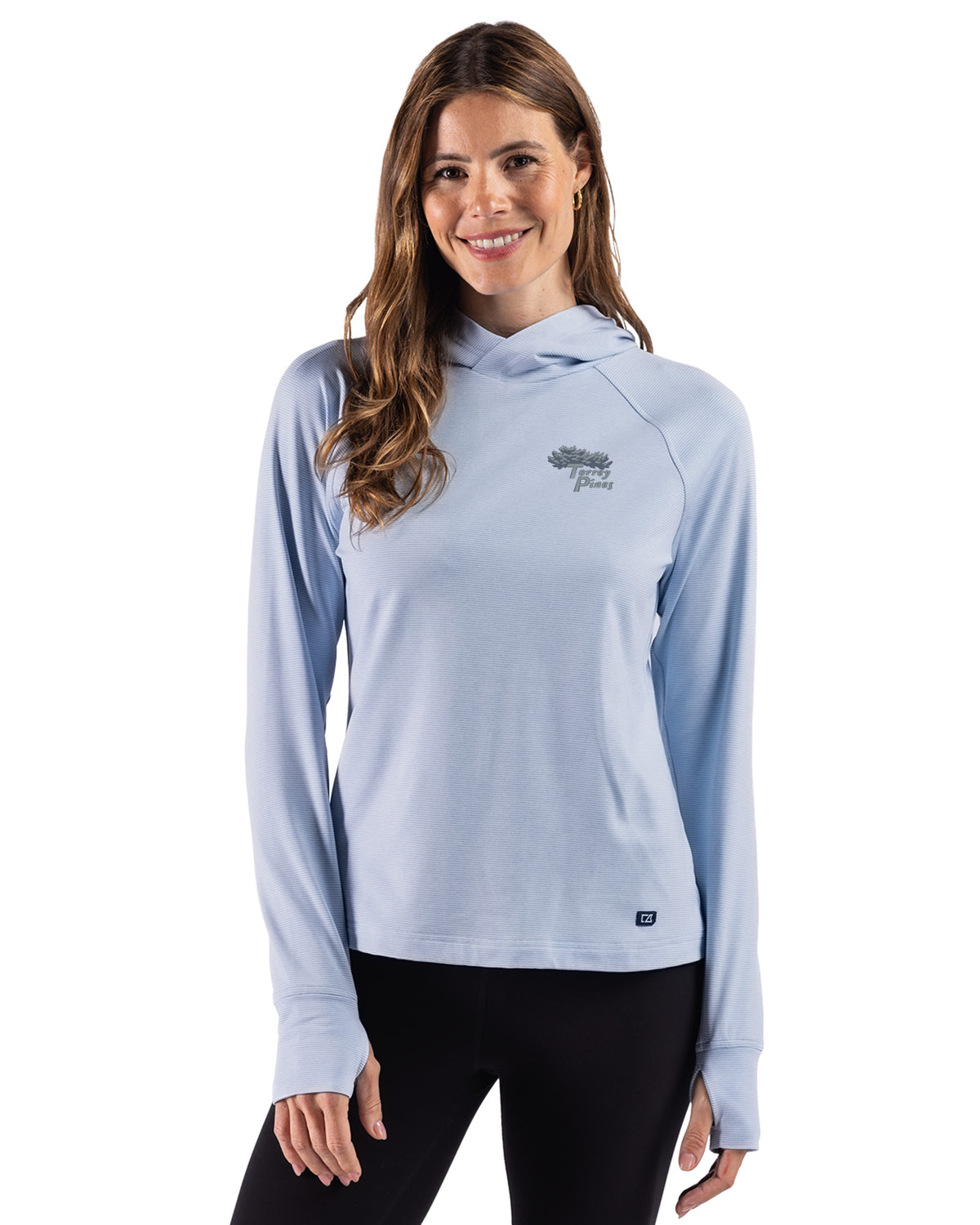Torrey Pines Cutter & Buck Adapt Recycled Soft Knit Stripe Womens Hooded Pullover - LCK00236-35492