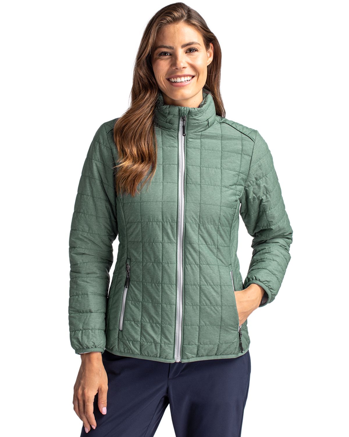 Cutter & Buck Rainier Recycled Insulated Puffer Womens Full Zip Jacket - LCO00007