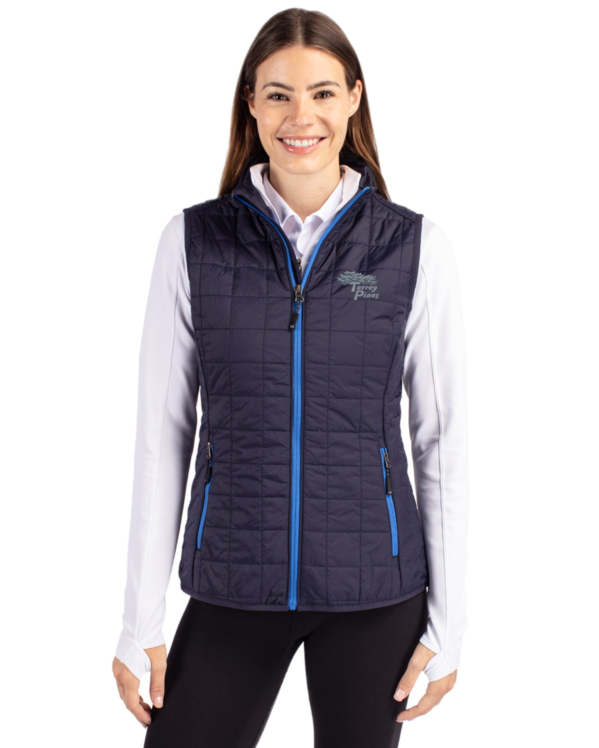 Torrey Pines Cutter & Buck Rainier Recycled Insulated Puffer Womens Full Zip Vest - LCO00008-35492