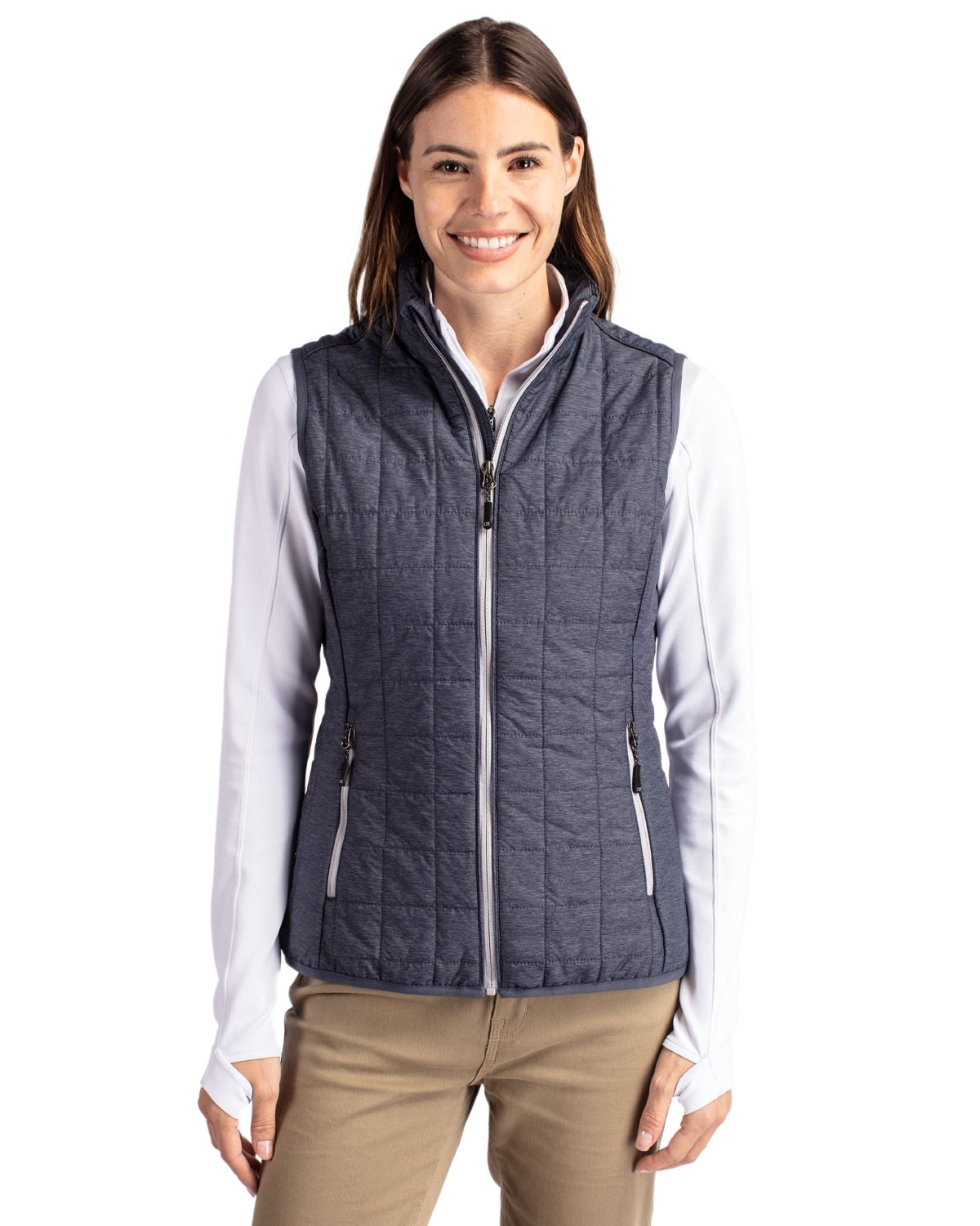 Cutter & Buck Rainier Recycled Insulated Puffer Womens Full Zip Vest - LCO00008