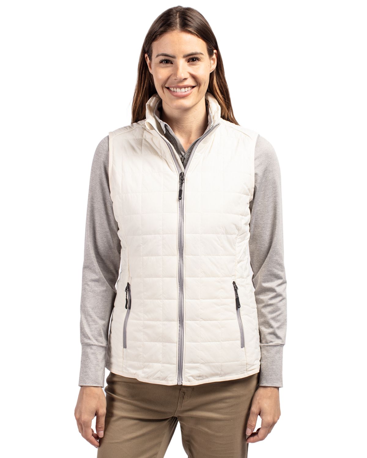 Cutter & Buck Rainier Recycled Insulated Puffer Womens Full Zip Vest - LCO00008