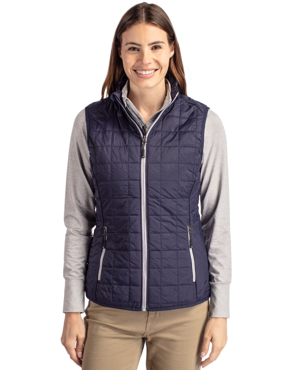Cutter & Buck Rainier Recycled Insulated Puffer Womens Full Zip Vest - LCO00008