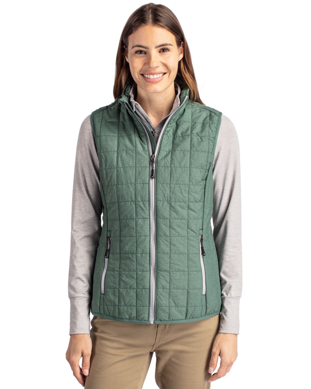 Cutter & Buck Rainier Recycled Insulated Puffer Womens Full Zip Vest - LCO00008