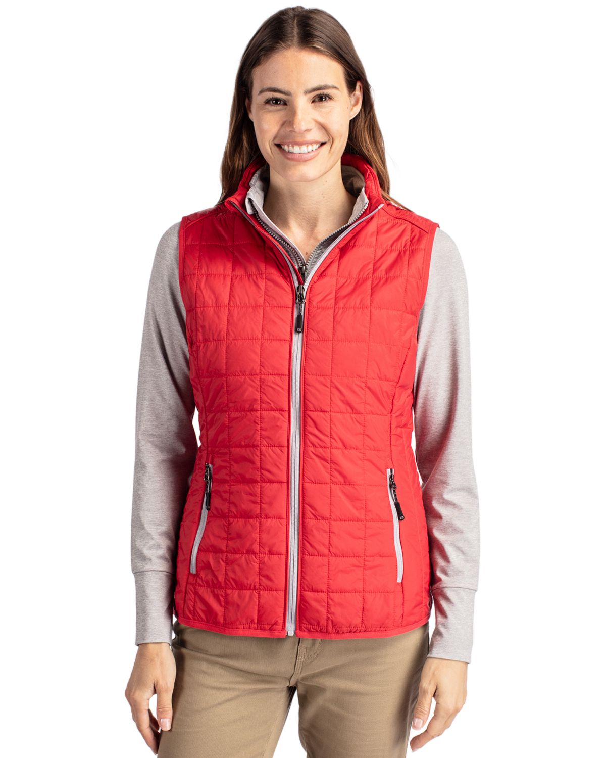 Cutter & Buck Rainier Recycled Insulated Puffer Womens Full Zip Vest - LCO00008