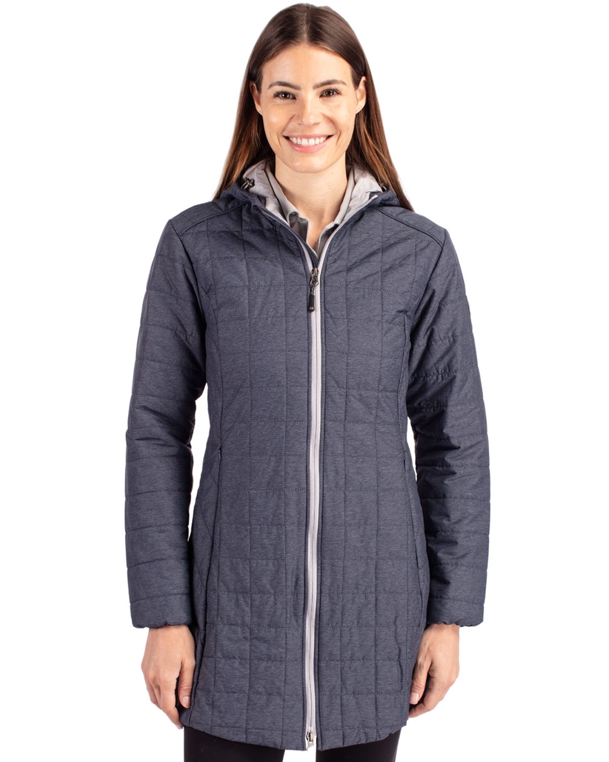 Cutter & Buck Rainier Recycled Insulated Printed Puffer Womens Full Zip Jacket - LCO00053