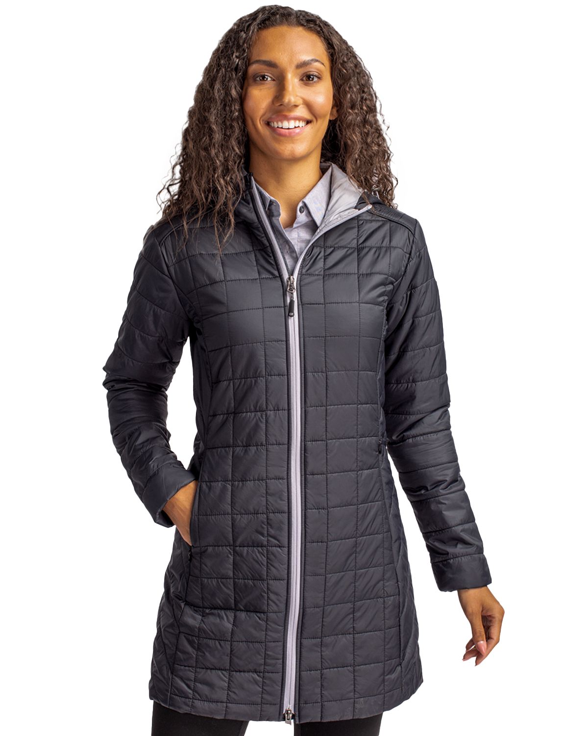 Cutter & Buck Rainier Recycled Insulated Printed Puffer Womens Full Zip Jacket - LCO00053