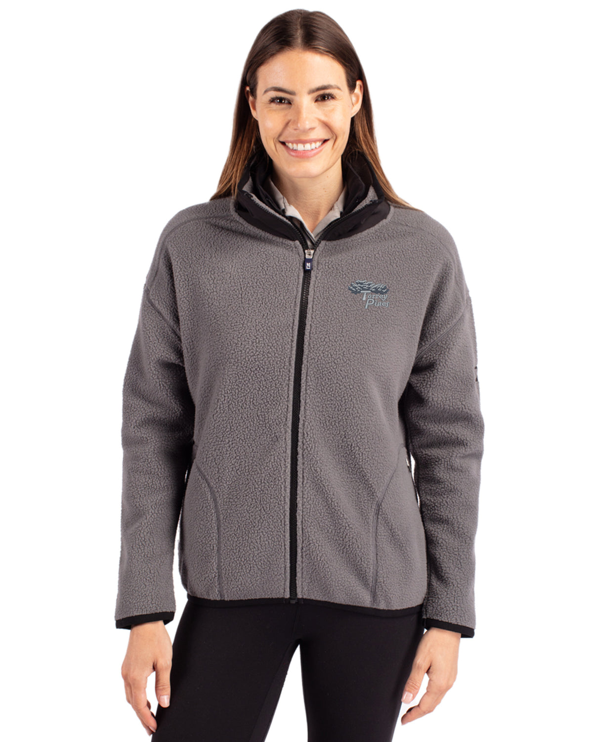 Torrey Pines Cutter & Buck Cascade Epic Comfort Recycled Sherpa Fleece Womens Full Zip Jacket - LCO00055-35492