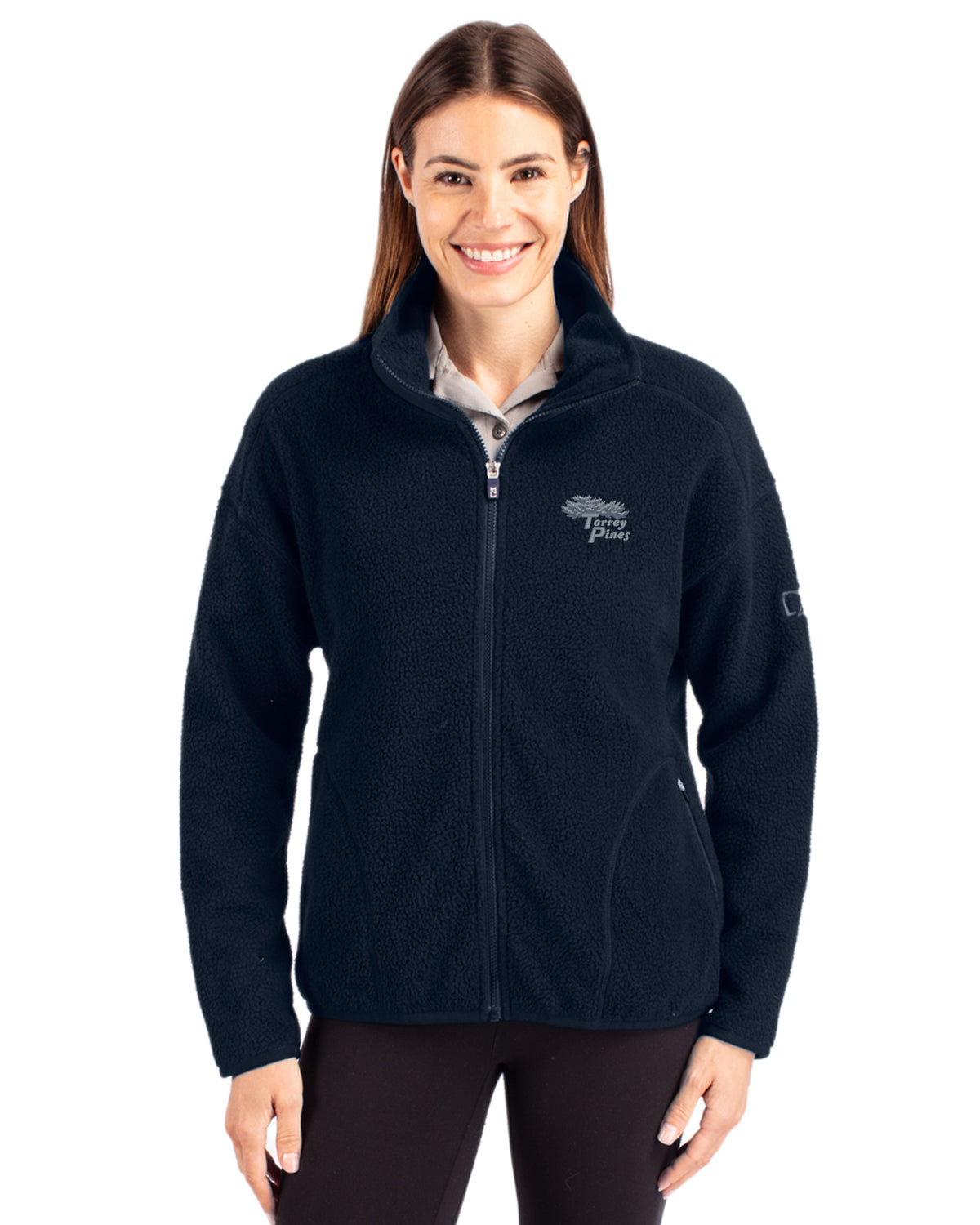 Torrey Pines Cutter & Buck Cascade Epic Comfort Recycled Sherpa Fleece Womens Full Zip Jacket - LCO00055-35492