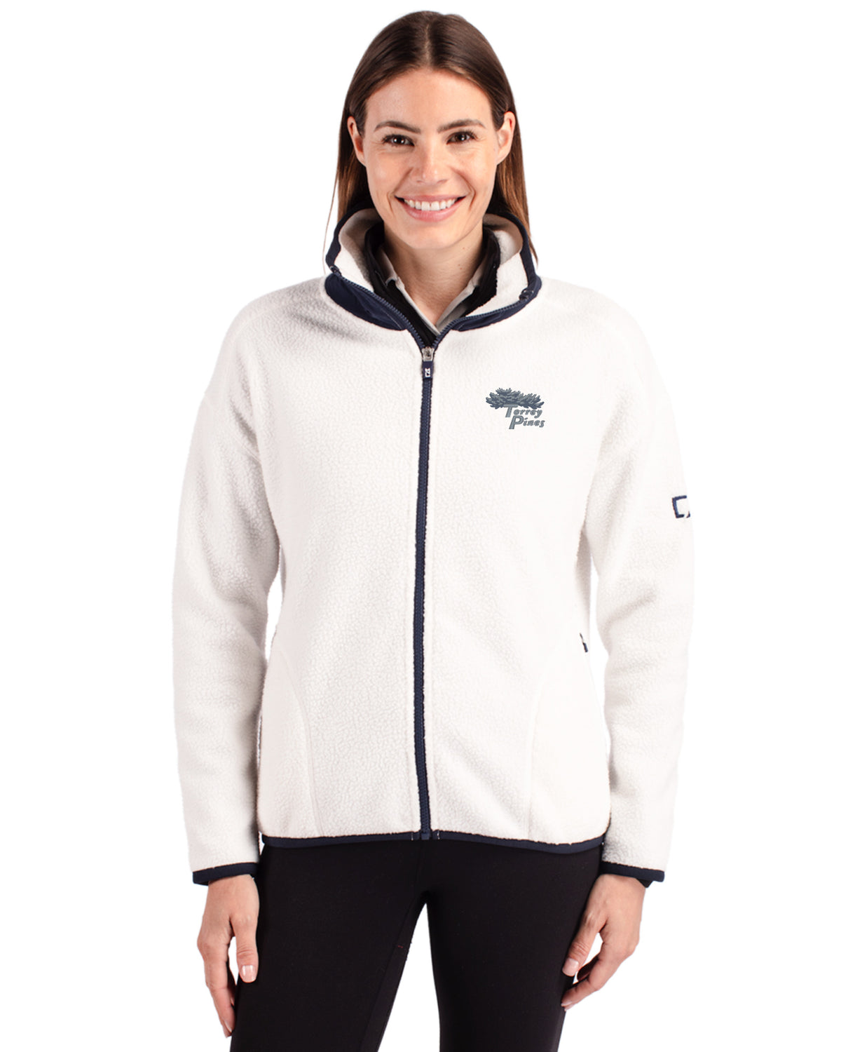 Torrey Pines Cutter & Buck Cascade Epic Comfort Recycled Sherpa Fleece Womens Full Zip Jacket - LCO00055-35492