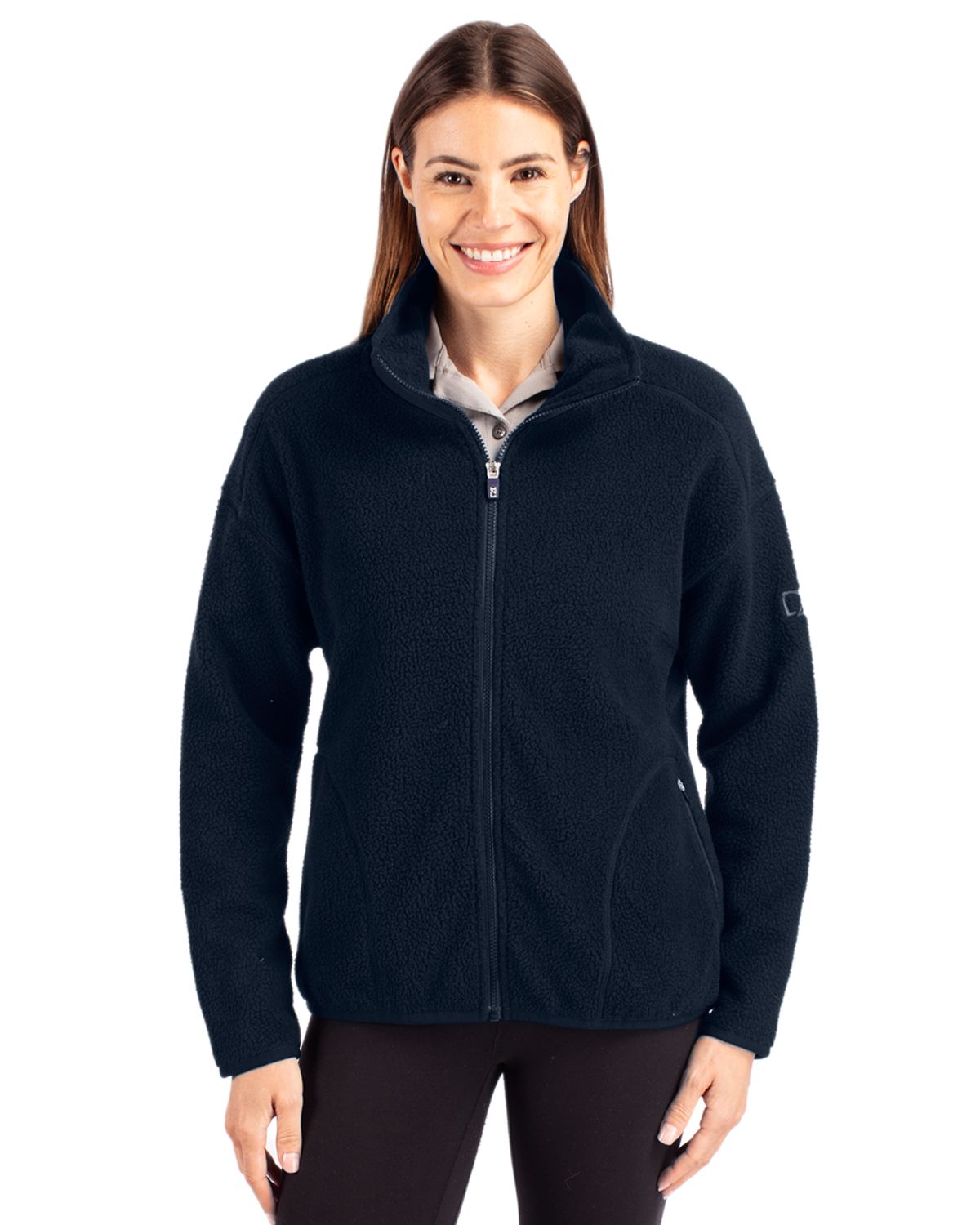 Cutter & Buck Cascade Epic Comfort Recycled Sherpa Fleece Womens Full Zip Jacket - LCO00055
