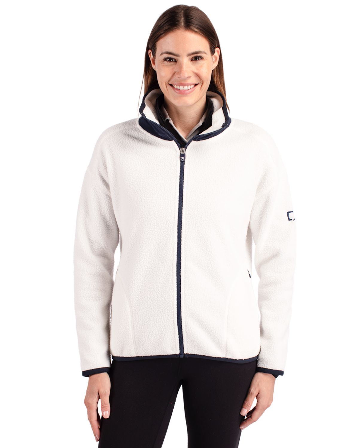 Cutter & Buck Cascade Epic Comfort Recycled Sherpa Fleece Womens Full Zip Jacket - LCO00055