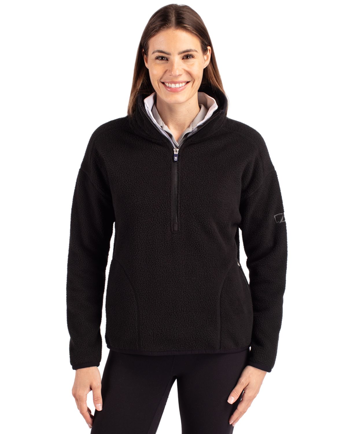 Cutter & Buck Cascade Epic Comfort Recycled Sherpa Fleece Womens Pullover Jacket - LCO00056
