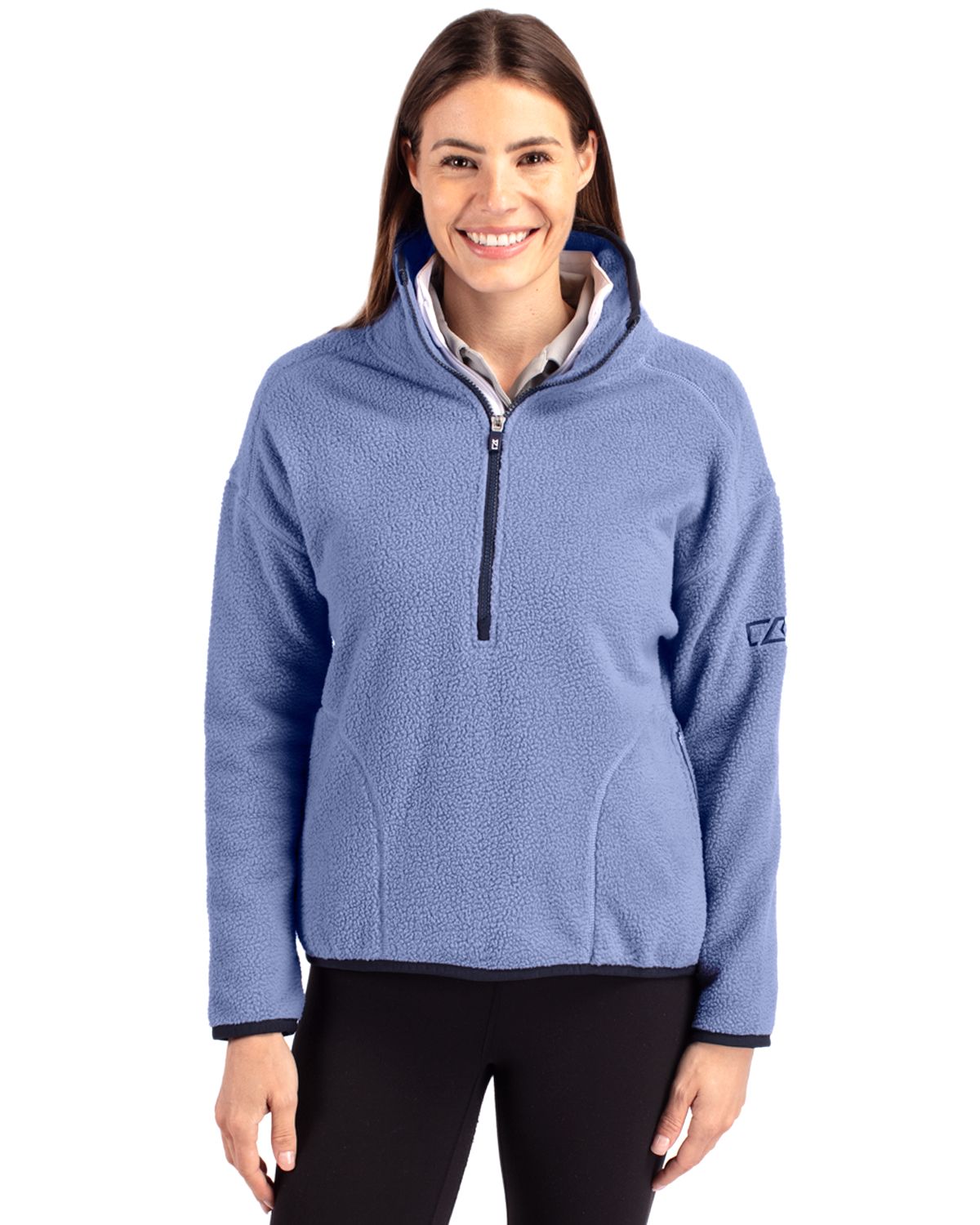 Cutter & Buck Cascade Epic Comfort Recycled Sherpa Fleece Womens Pullover Jacket - LCO00056