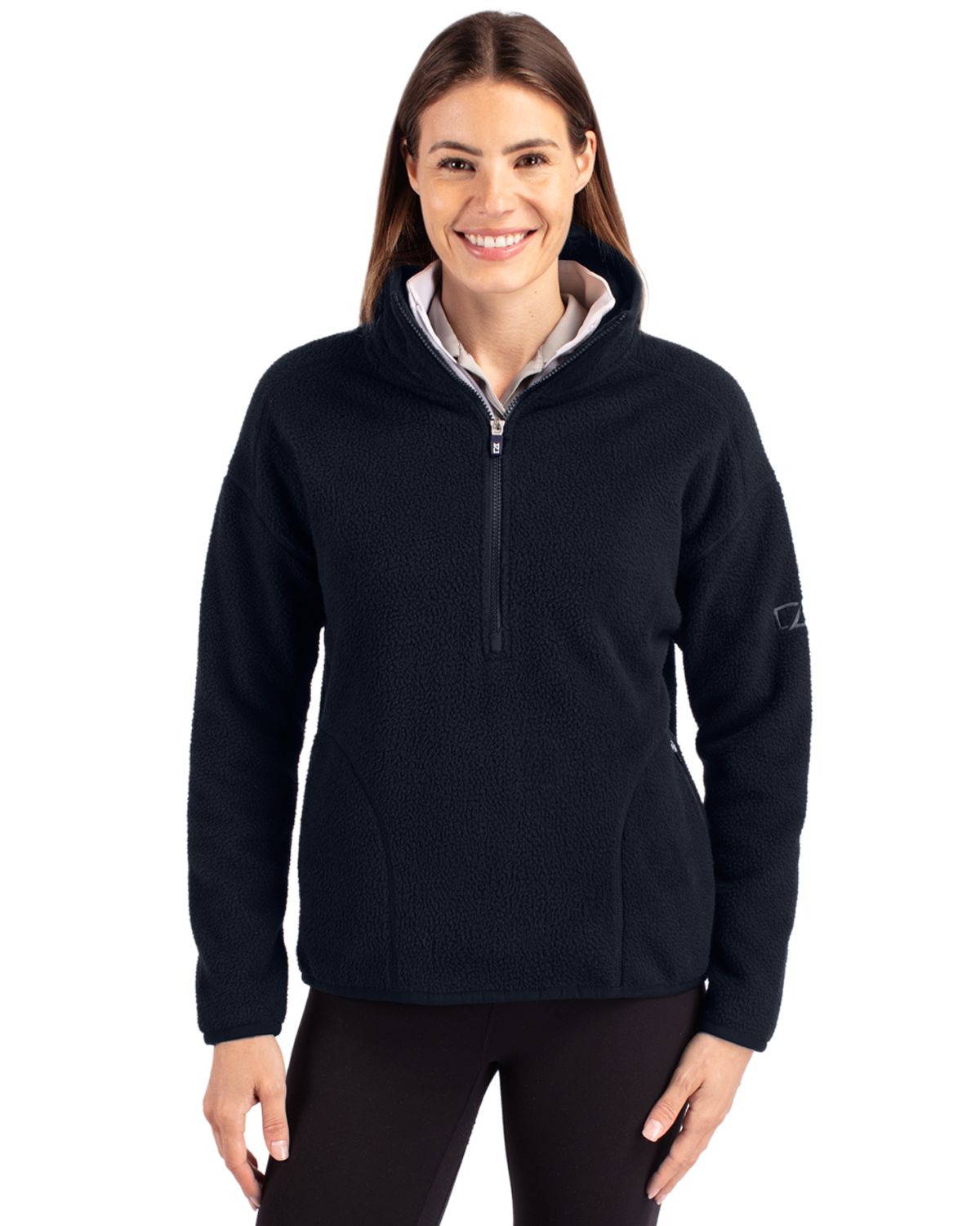 Cutter & Buck Cascade Epic Comfort Recycled Sherpa Fleece Womens Pullover Jacket - LCO00056