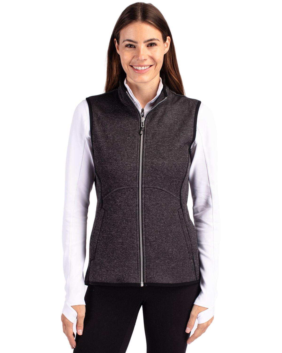 Cutter & Buck Mainsail Sweater-Knit Womens Full Zip Vest - LCO00058
