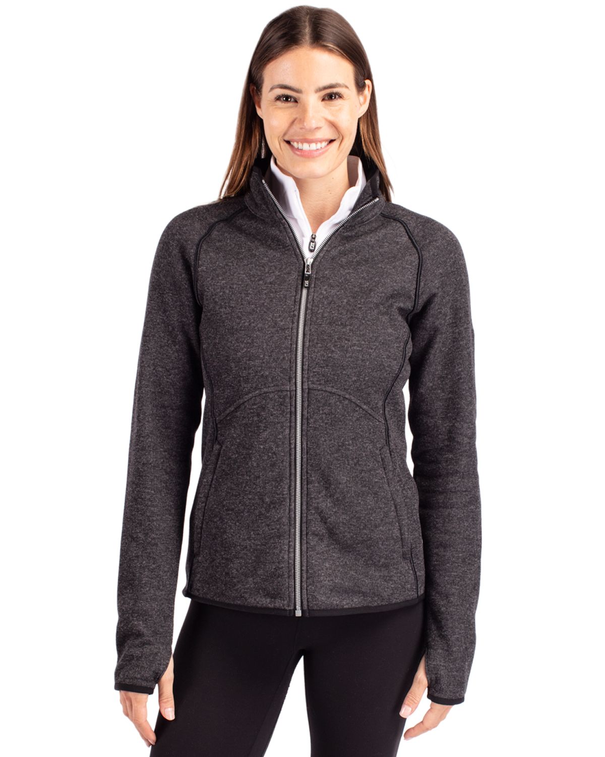 Cutter & Buck Mainsail Sweater-Knit Womens Full Zip Jacket - LCO00059