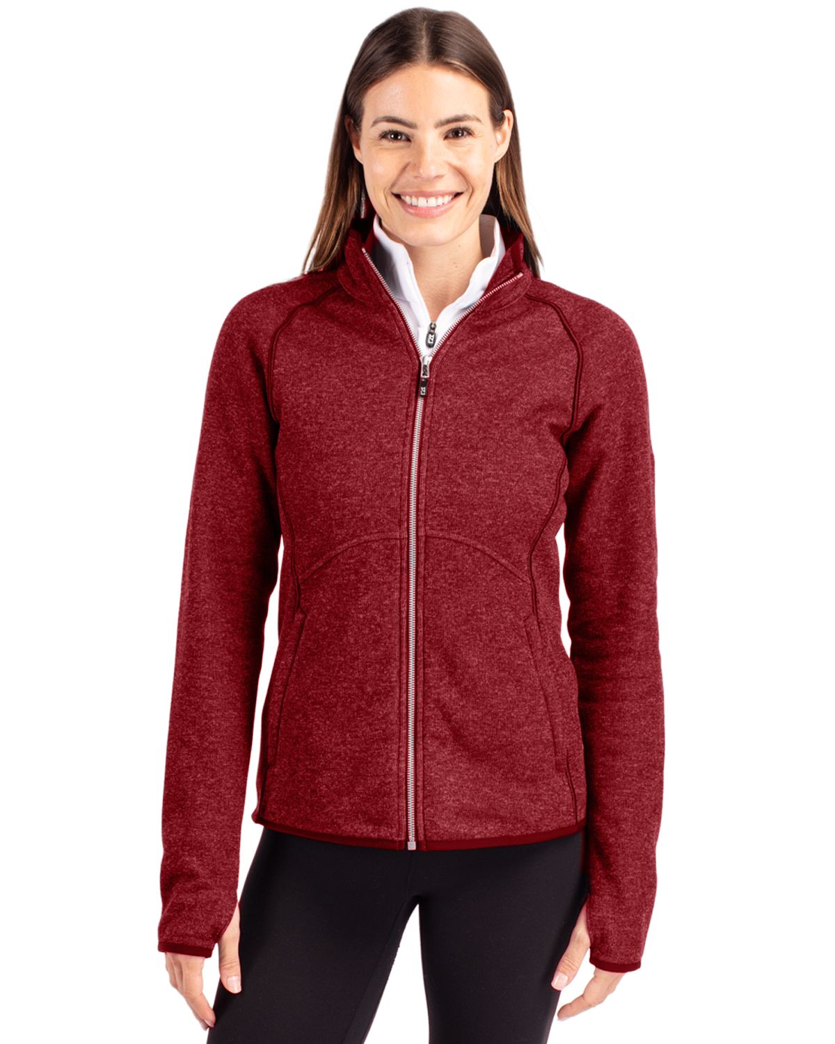 Cutter & Buck Mainsail Sweater-Knit Womens Full Zip Jacket - LCO00059