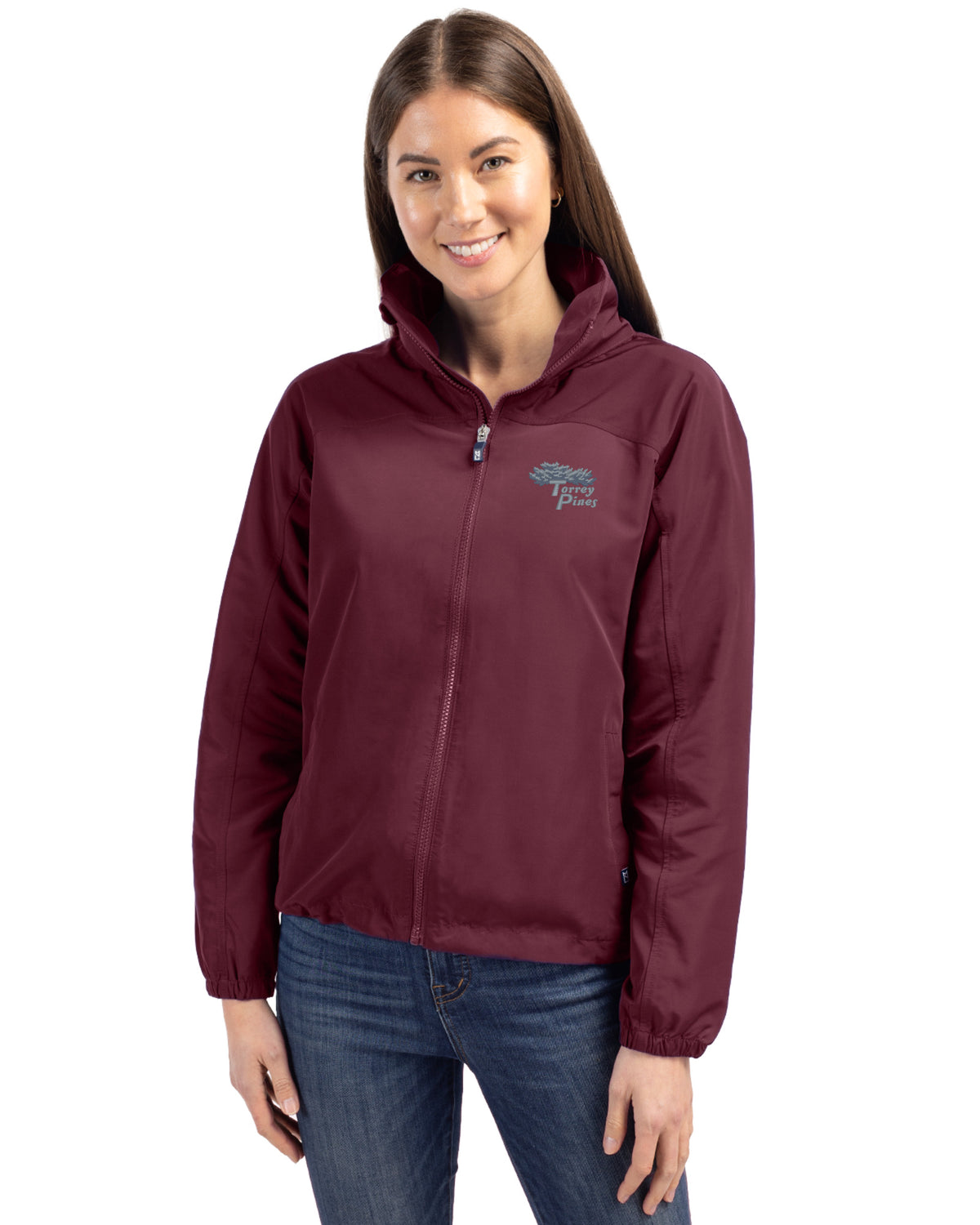 Torrey Pines Cutter & Buck Charter Recycled Packable Womens Full Zip Jacket - LCO00061-35492