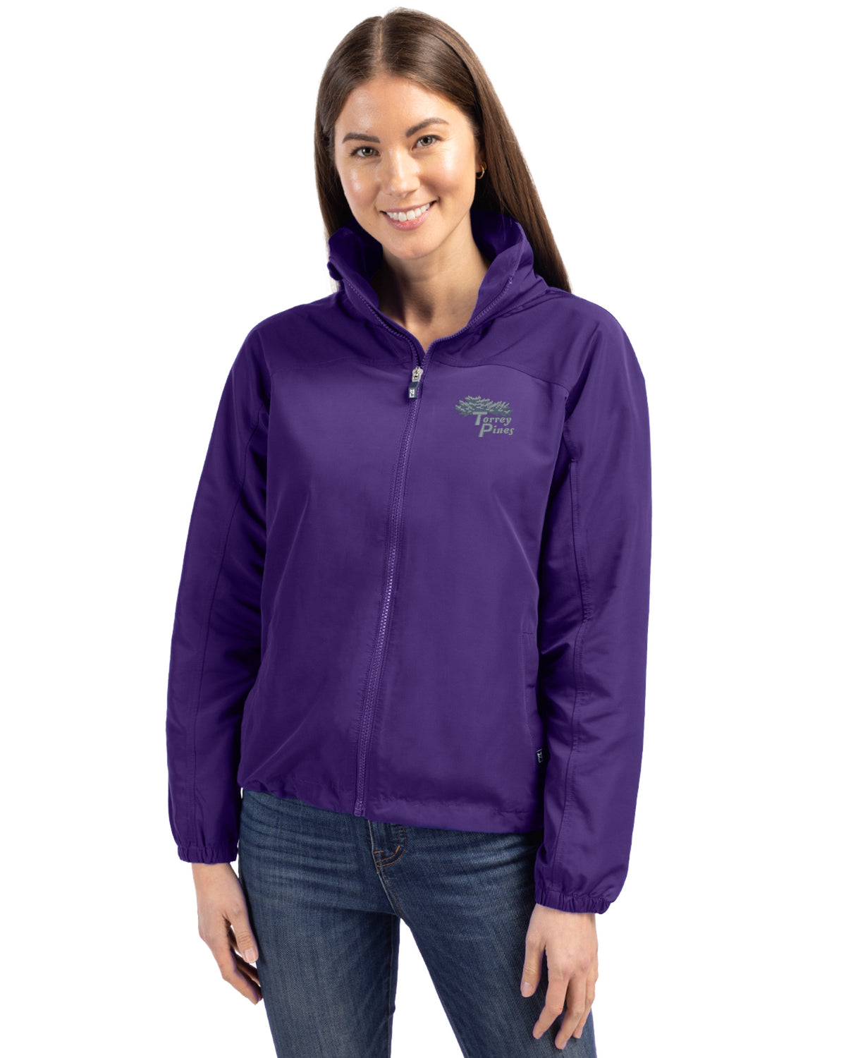 Torrey Pines Cutter & Buck Charter Recycled Packable Womens Full Zip Jacket - LCO00061-35492