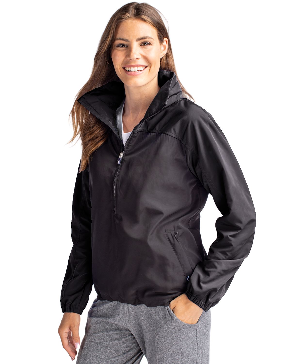 Cutter & Buck Charter Recycled PackableWomensHalf Zip Anorak Jacket - LCO00062